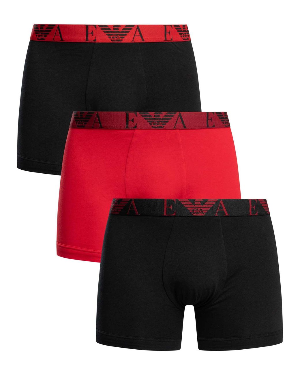 Emporio Armani Red 3 Pack Boxer Briefs for men