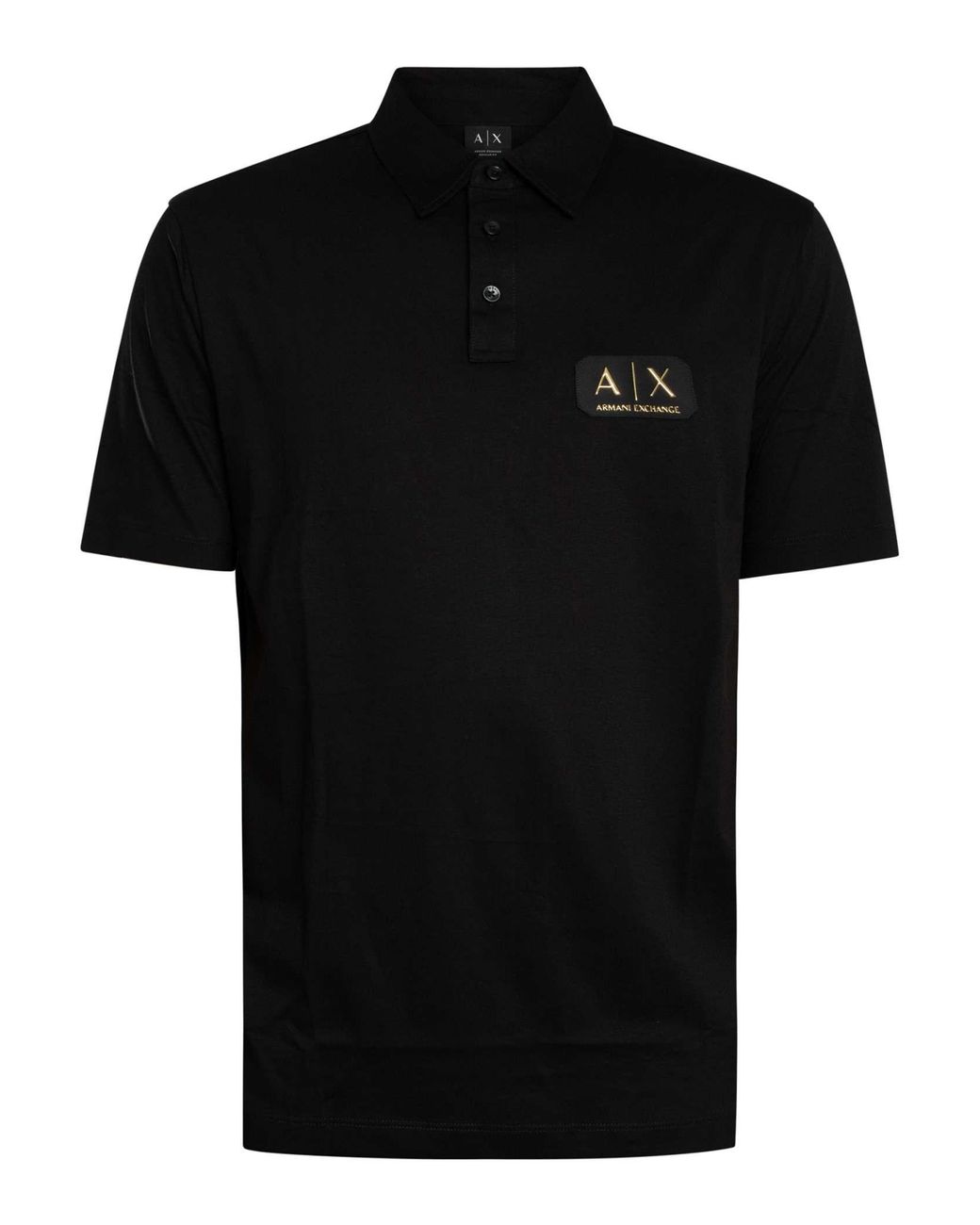 ARMANI EXCHANGE Black Box Logo Polo Shirt for men