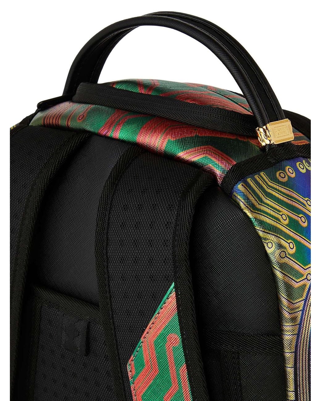 Sprayground Green 20l Circuit Board Shark Backpack for men