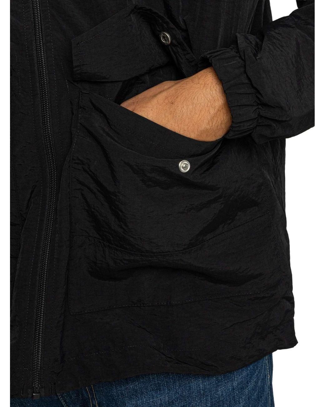Lyle & Scott Black Hooded Utility Jacket for men