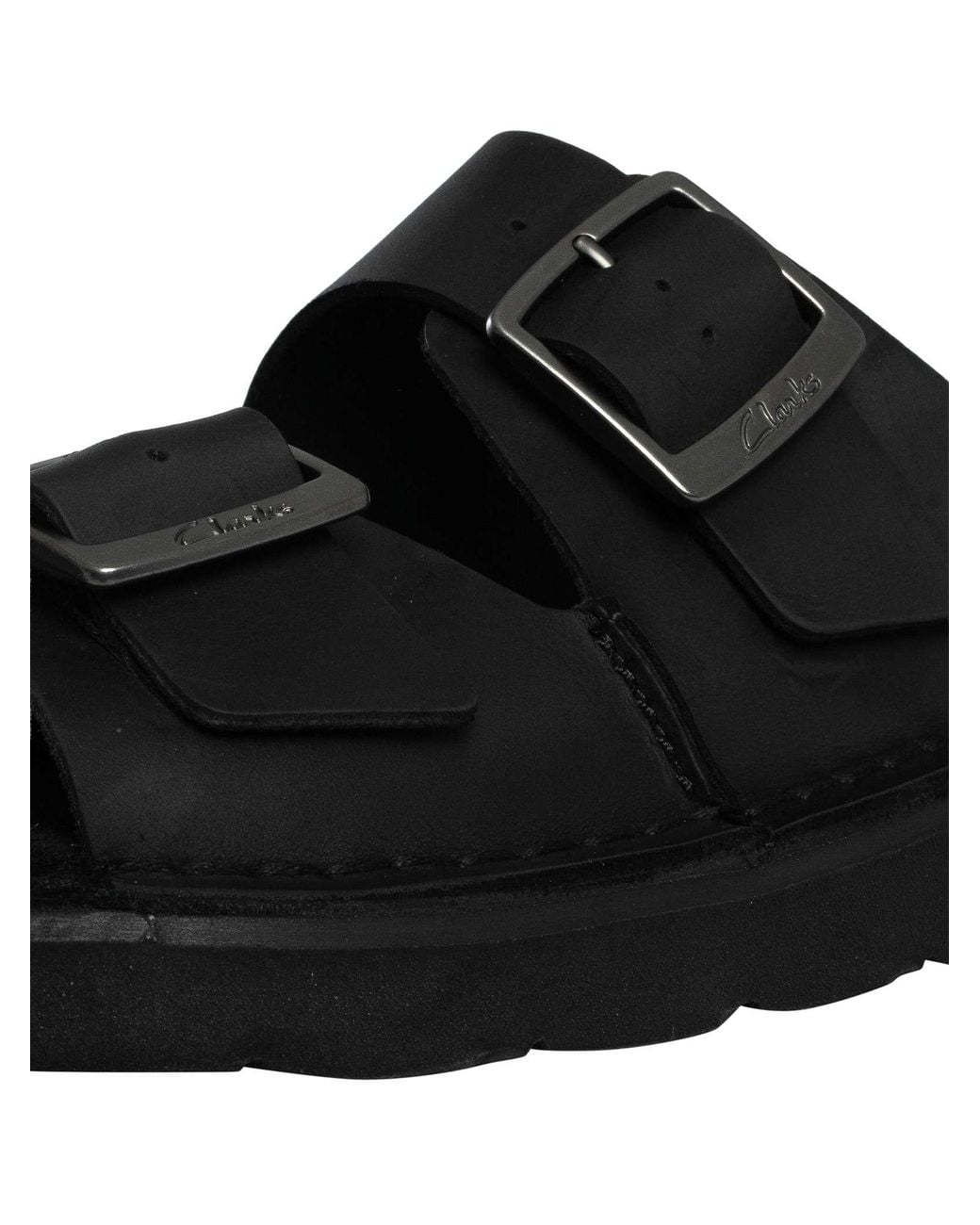 Clarks Black Solsbury Strap Sandals for men