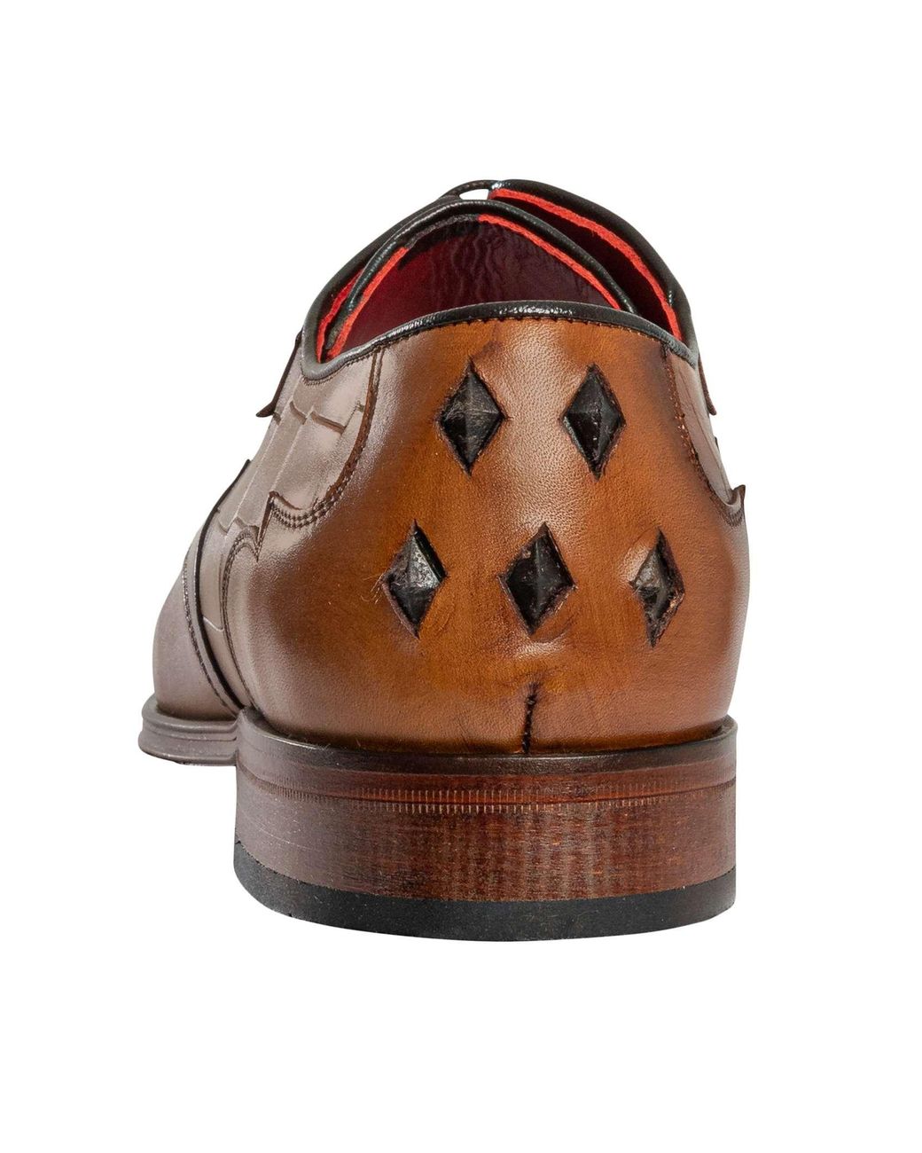 Jeffery West Brown Croco L Leather Derby Shoes for men