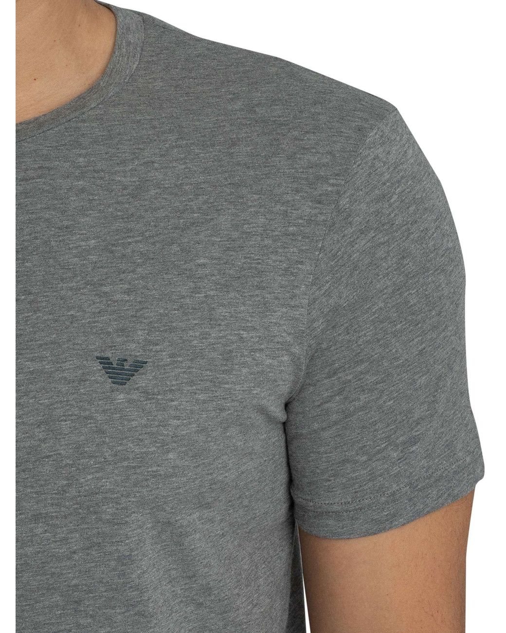 Emporio Armani Gray 2 Pack Lounge Crew T-Shirt for men