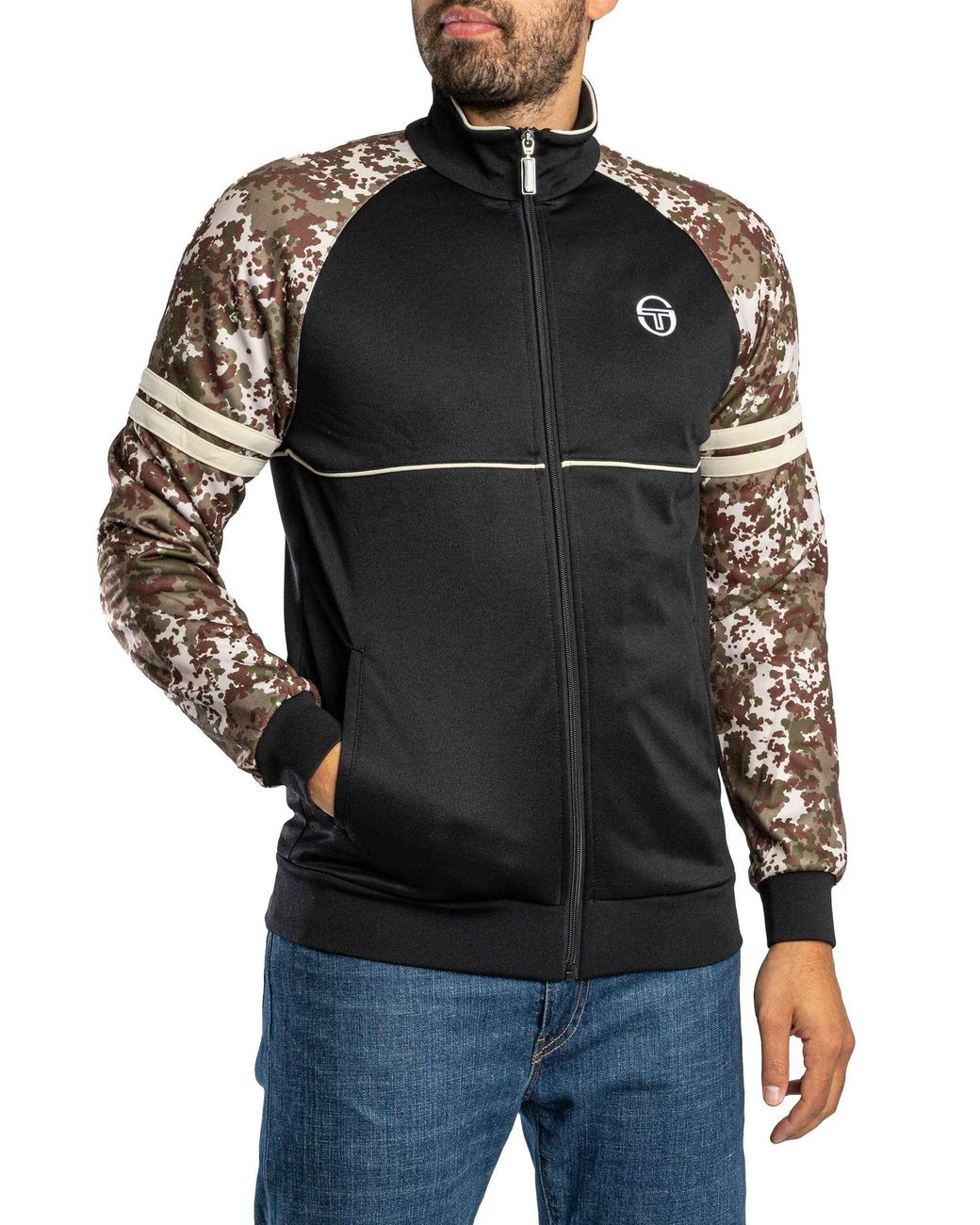 Sergio Tacchini Black Logo Track Jacket for men