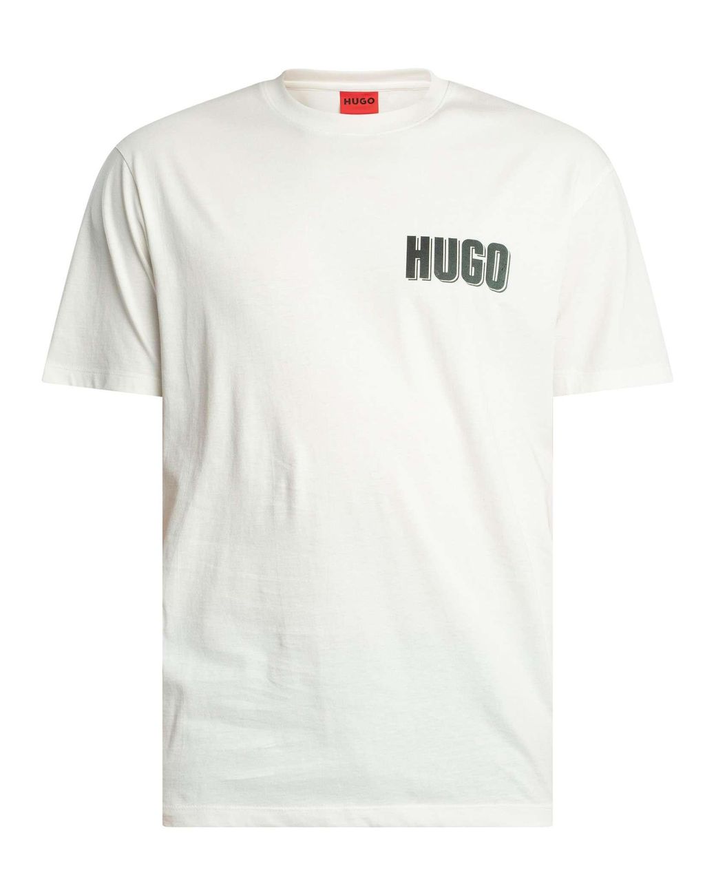 HUGO White Derlyns Back Graphic T-Shirt for men
