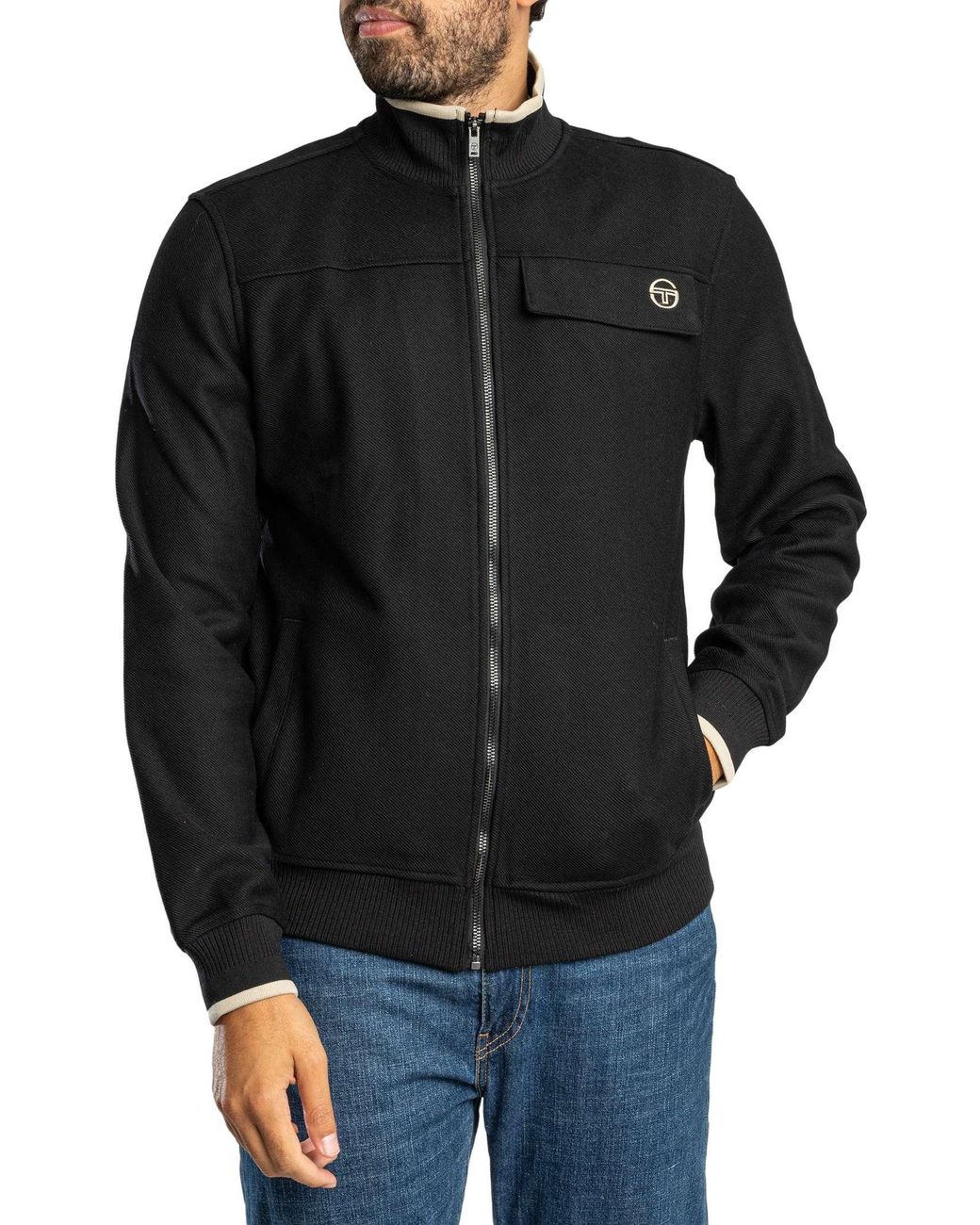 Sergio Tacchini Black Guilo Track Jacket for men