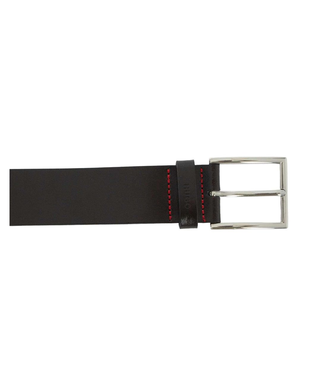 HUGO Black Giaspo Leather Belt for men