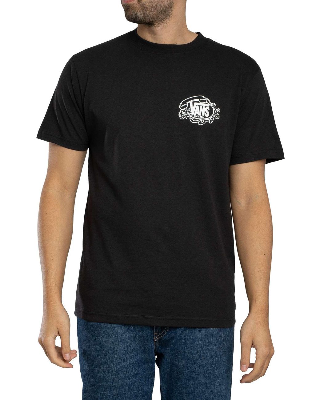 Vans Black Hot Lines Back Graphic T-Shirt for men