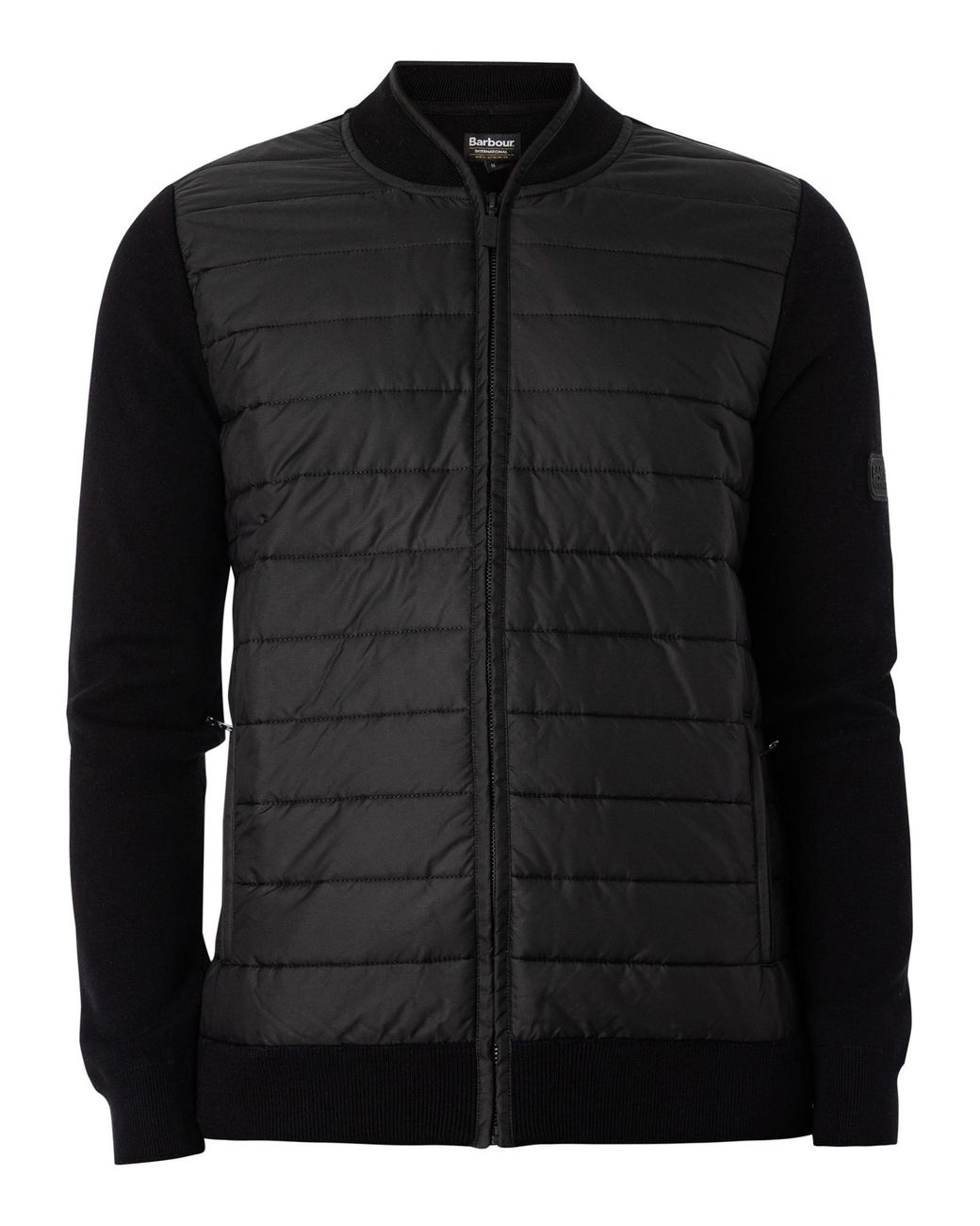Men s barbour international hotsell baffle zip through knit