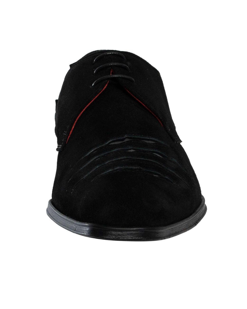 Jeffery West Black Rip Suede Brogue Shoes for men