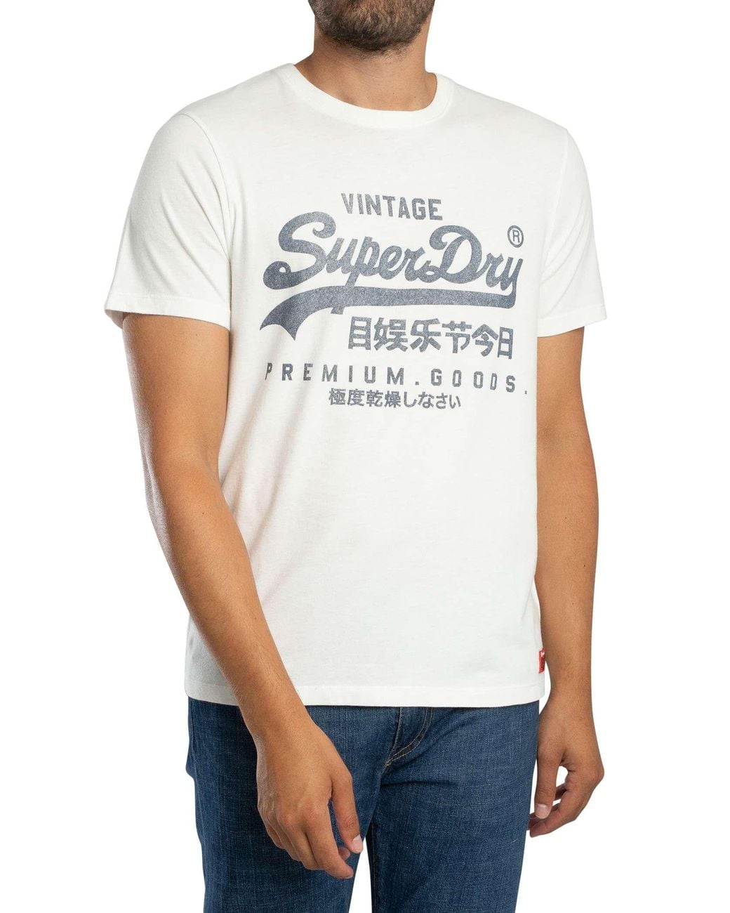 Superdry White Vintage Logo Classic T-Shirt for men