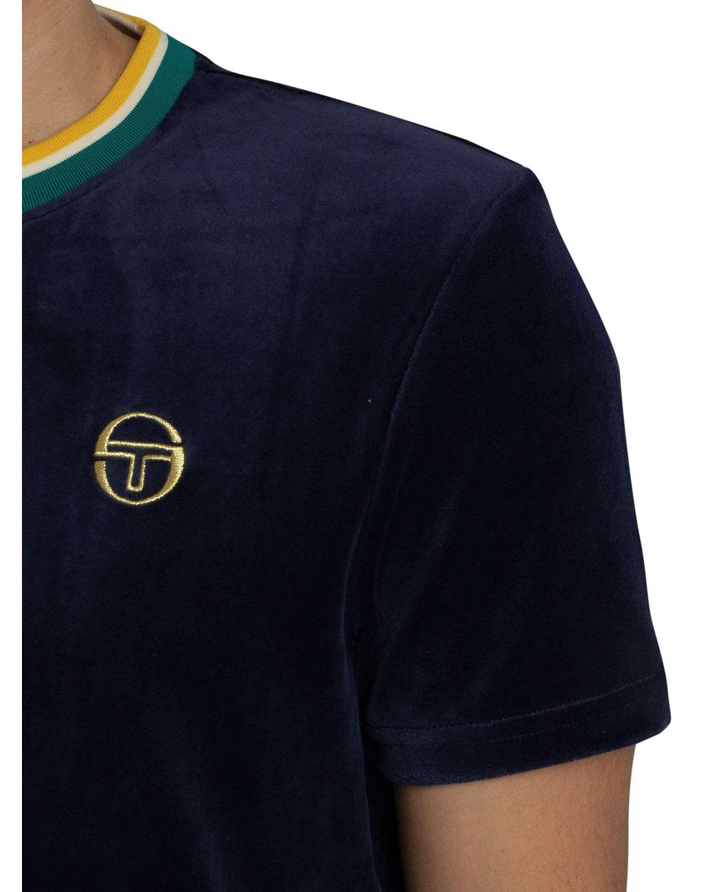Sergio Tacchini Blue Monte Velour T-Shirt for men