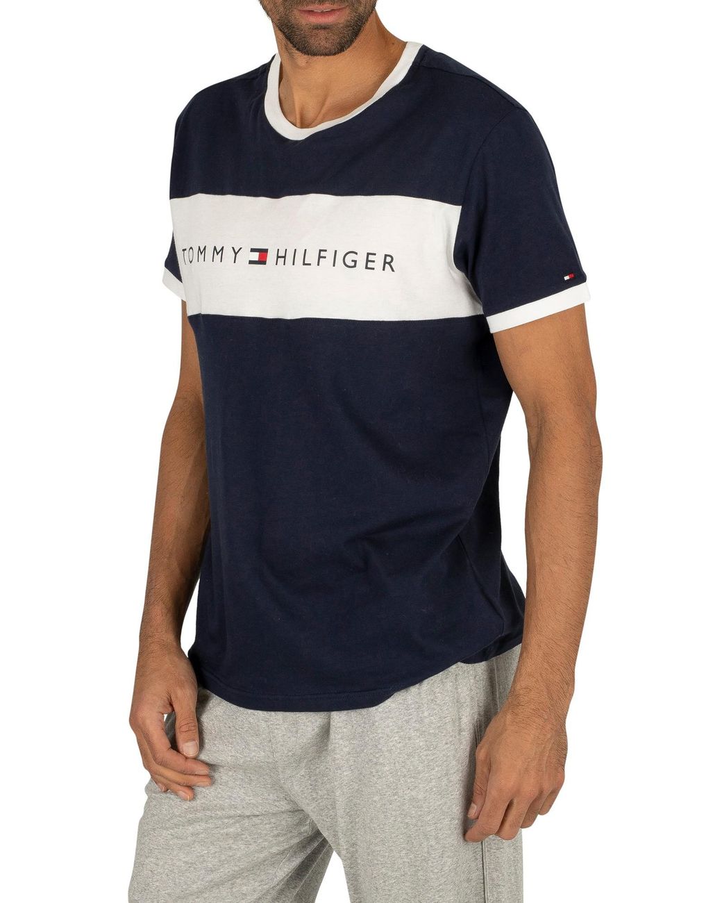 Tommy Hilfiger Cotton Tommy Jeans Navy Logo T-shirt in Blue for Men | Lyst