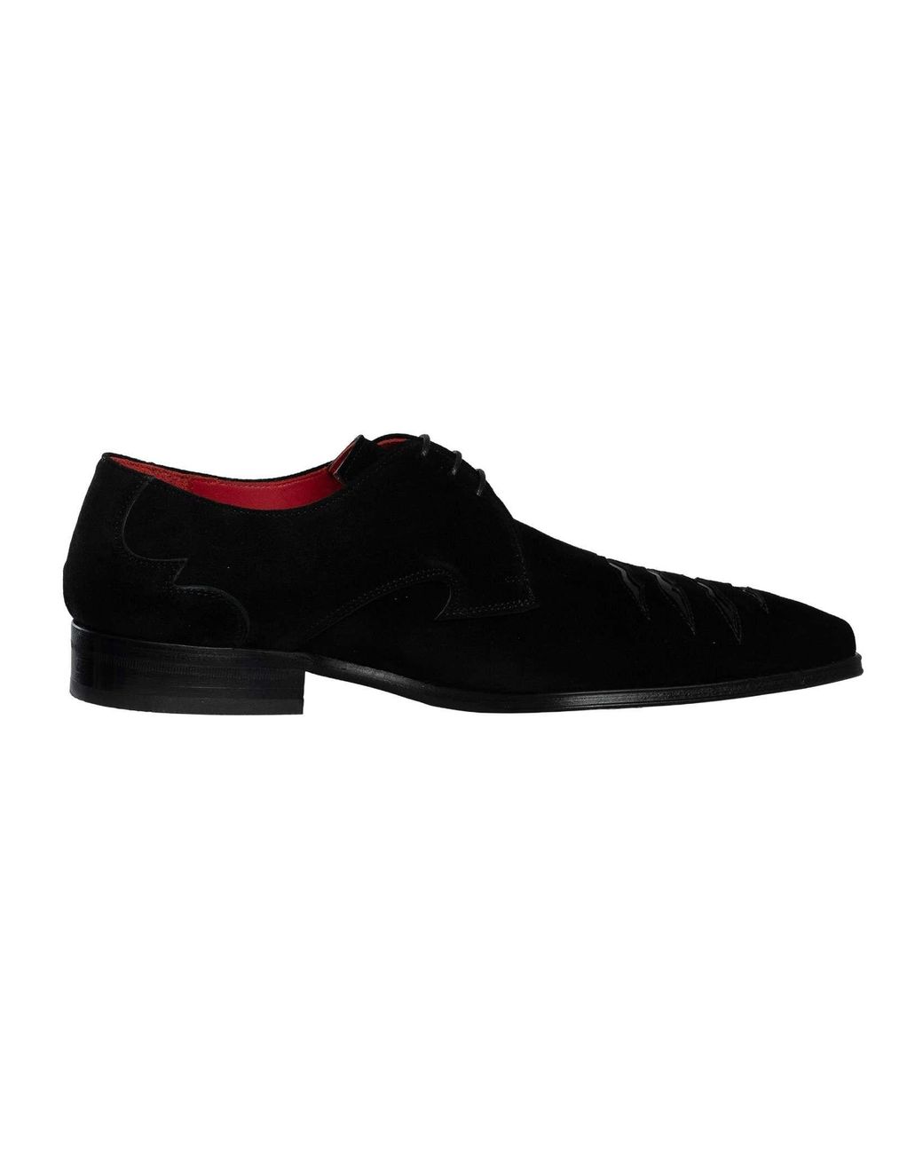 Jeffery West Black Rip Suede Brogue Shoes for men