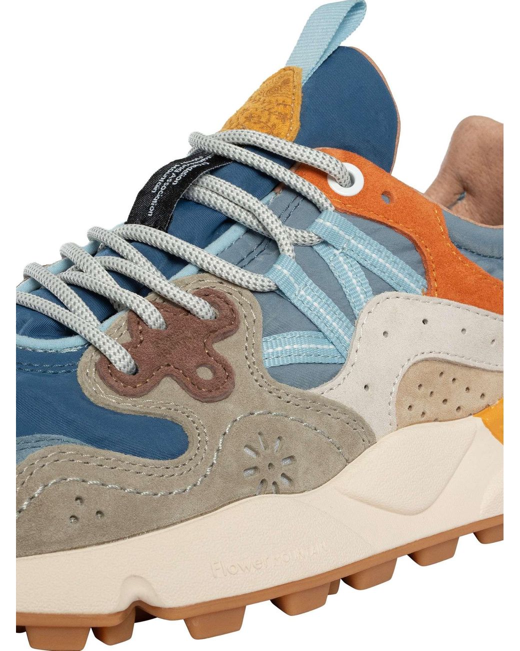 Flower Mountain Blue Yamano Suede Trainers for men