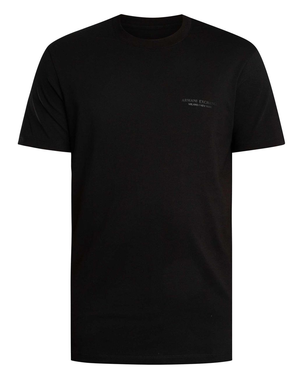 ARMANI EXCHANGE Black Brand Chest T-shirt for men