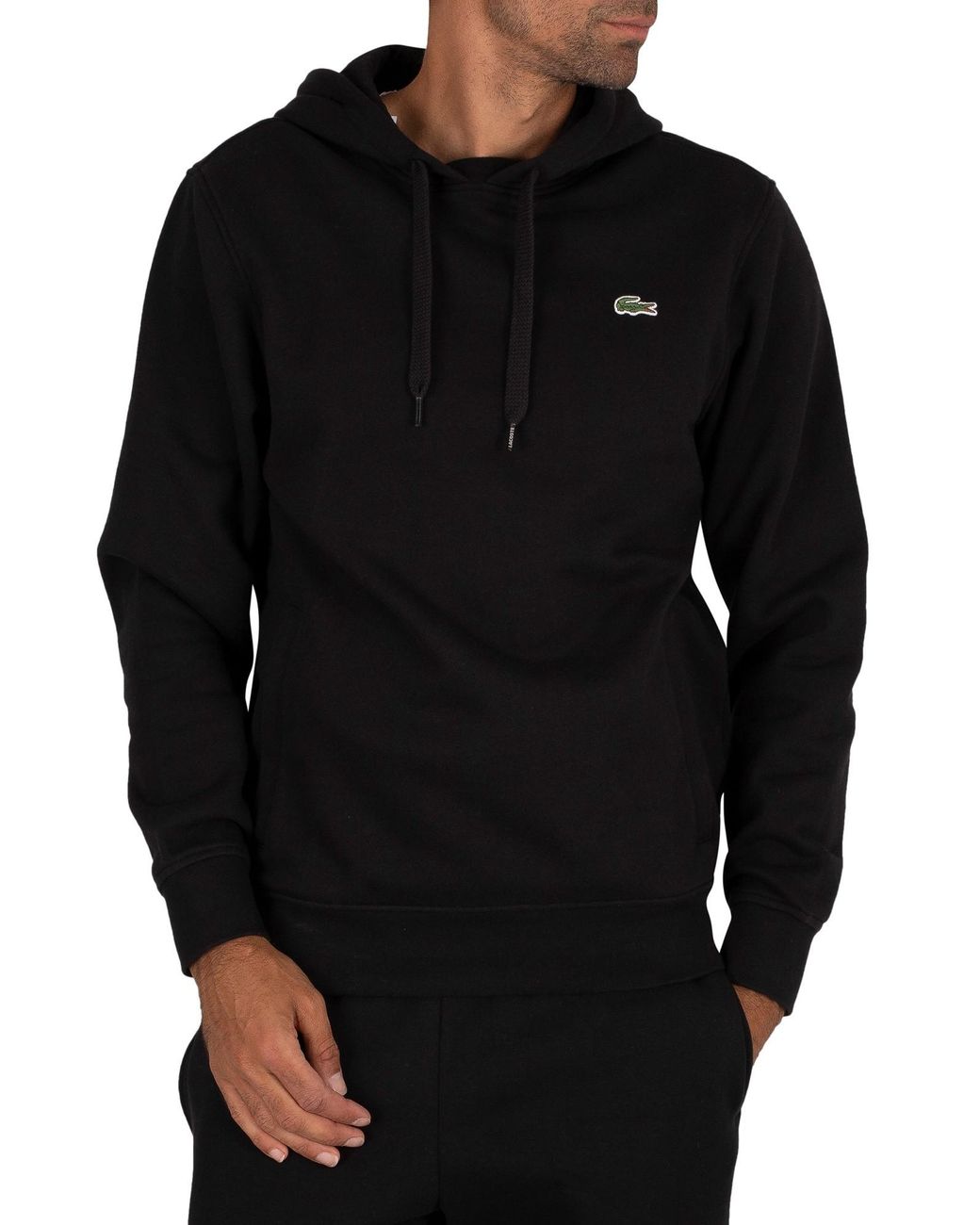 Lacoste Pullover Hoodie in Black for Men - Lyst