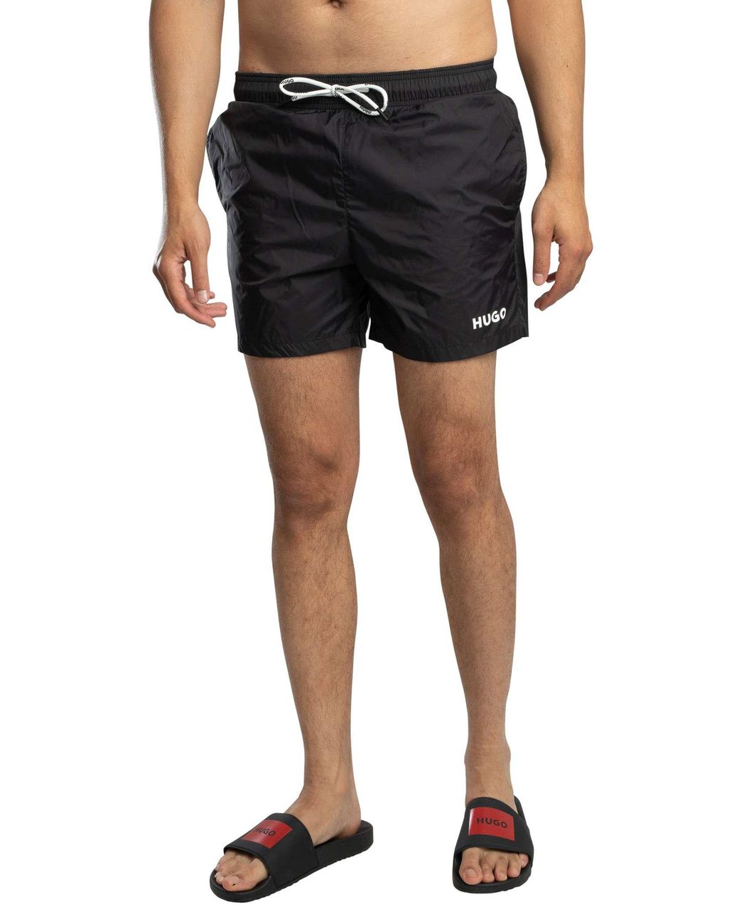 HUGO Black Haiti Swim Shorts for men