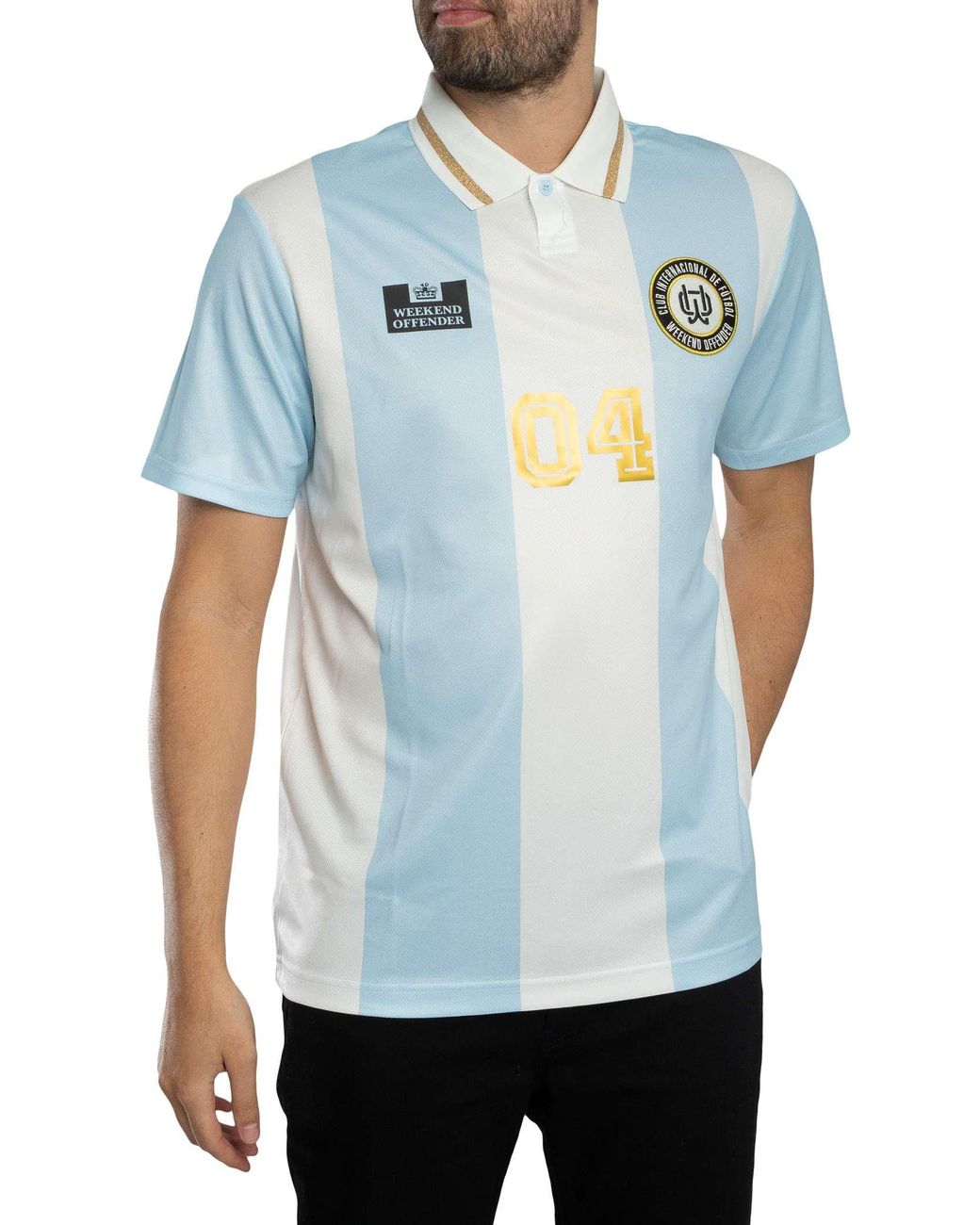 Weekend Offender Blue Moulay Football T-Shirt for men