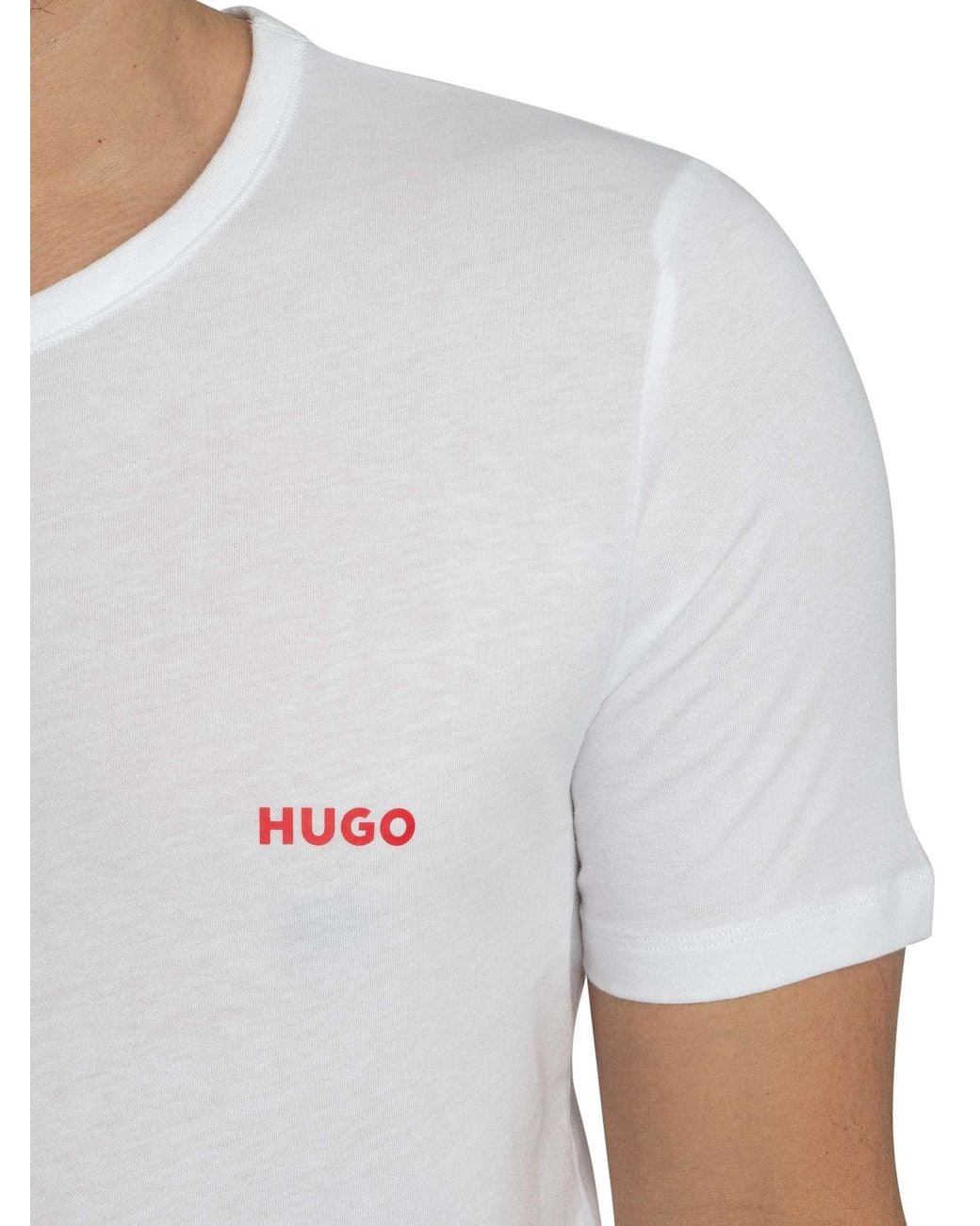 HUGO White 3 Pack Crew Lounge T-Shirt for men