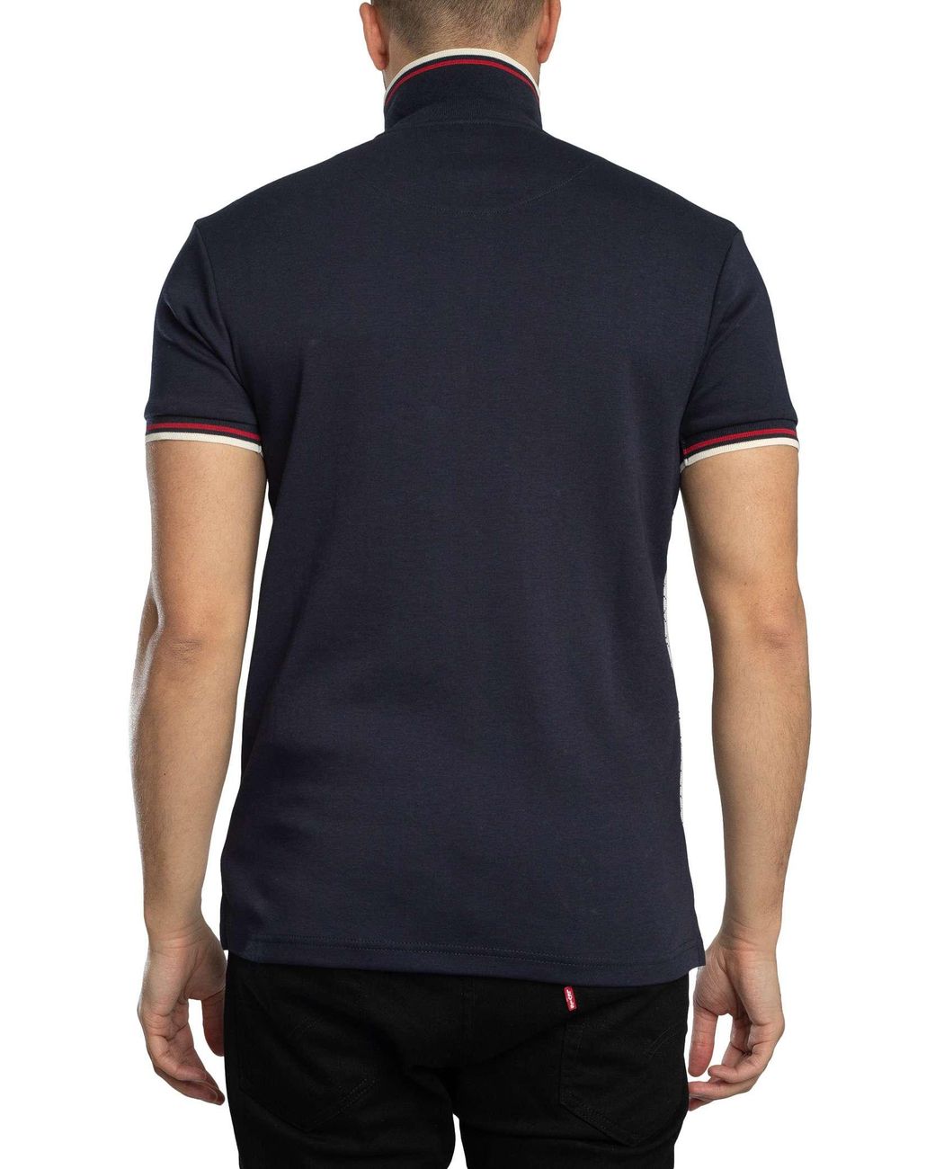 Trojan Gray Ottoman Jacquard Panel Polo Shirt for men