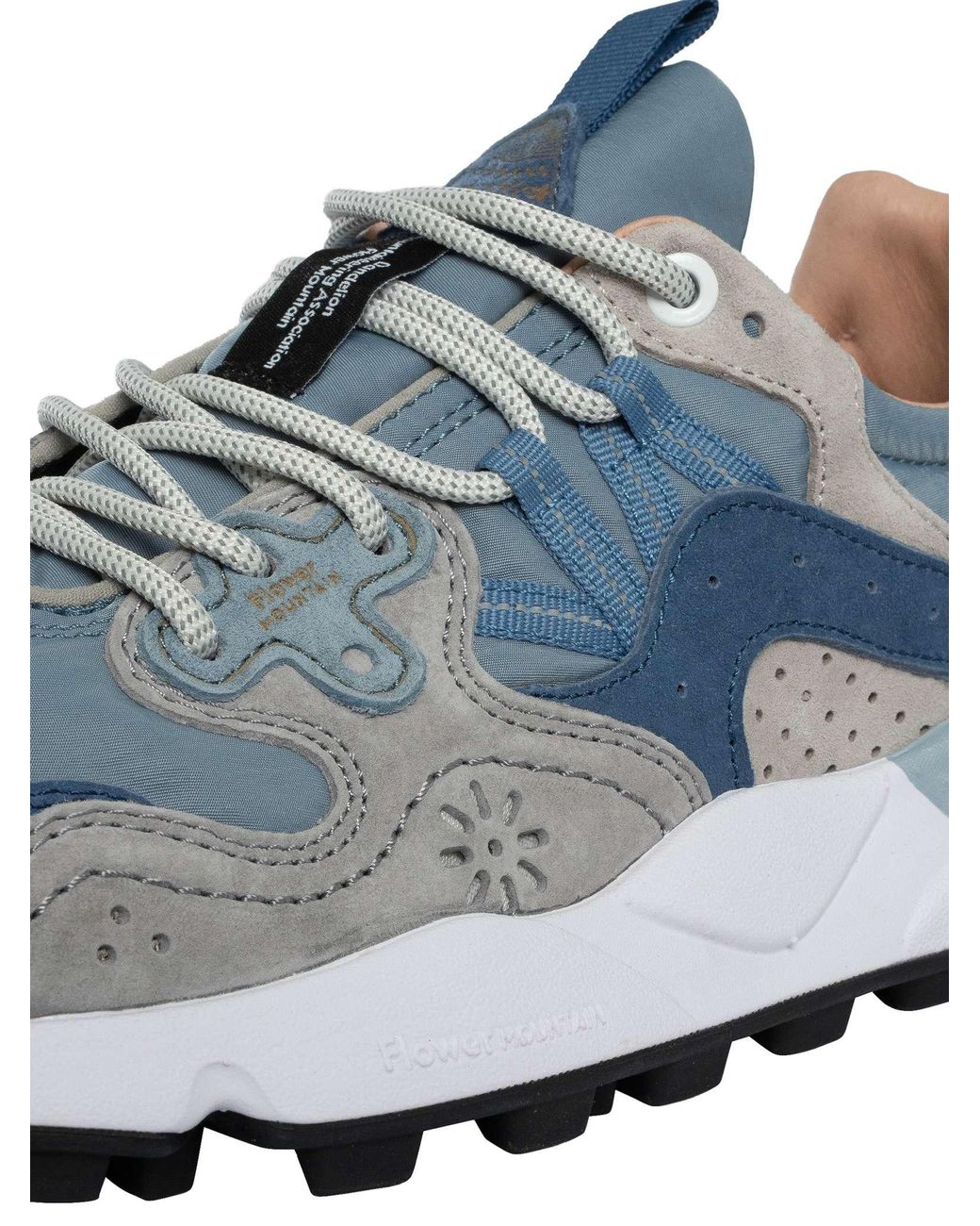 Flower Mountain Blue Yamano Suede Trainers for men