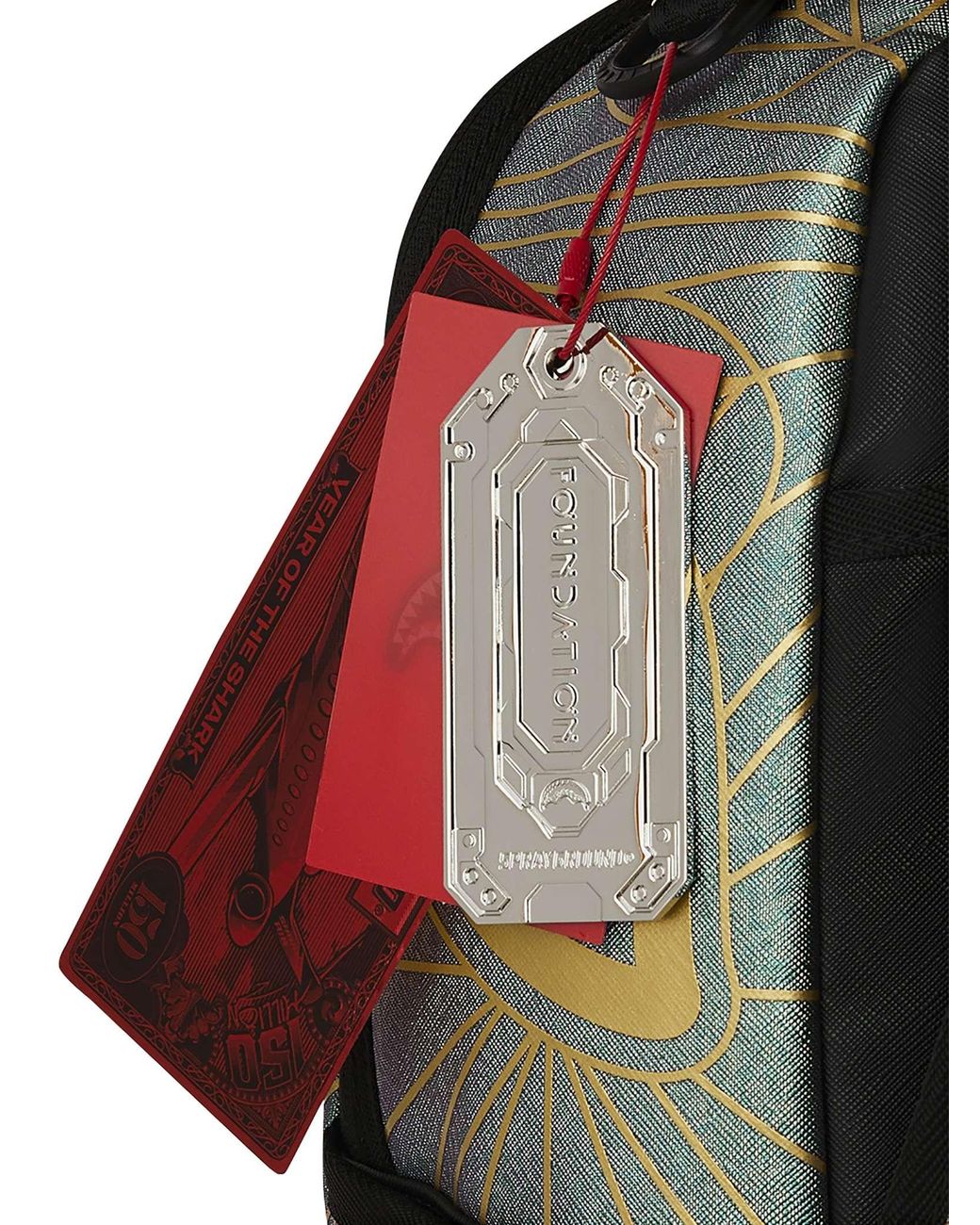 Sprayground Green 20l Foundation Crystal Iridescent Shark Backpack for men