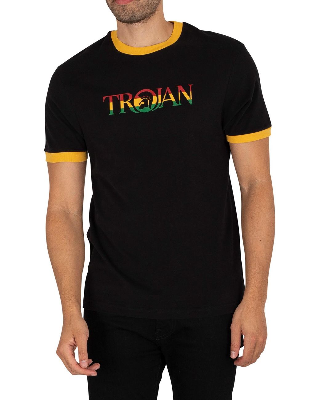 Trojan Black Branded T-Shirt for men