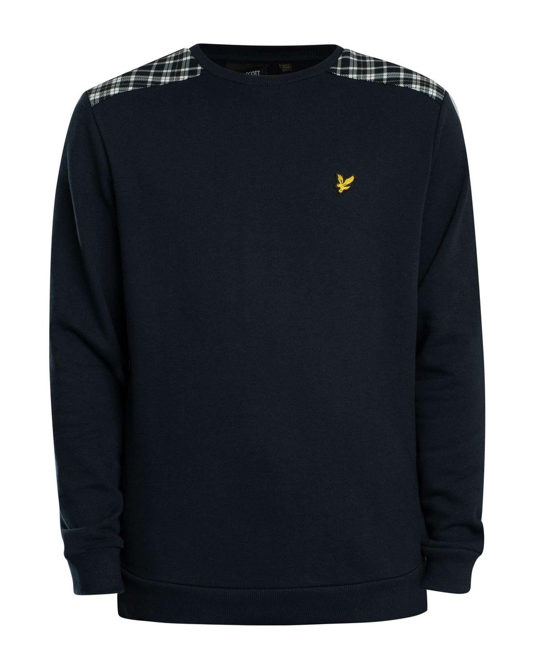 Lyle & Scott Blue Check Panelled Sweatshirt for men