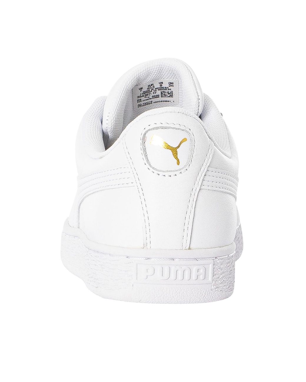 PUMA White Basket Classic Leather Trainers for men