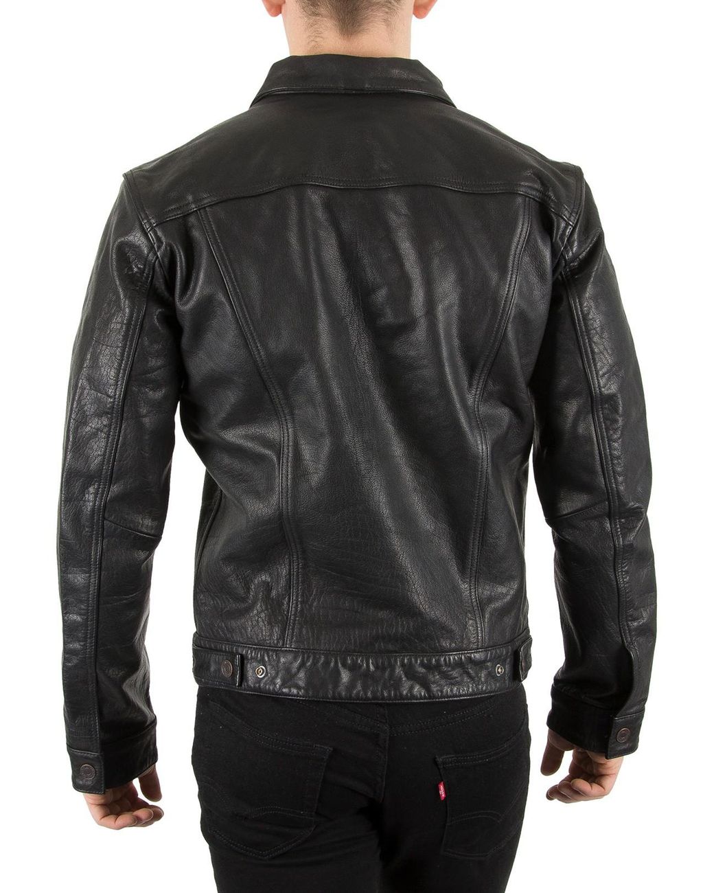 Top 79+ imagen levi's black leather trucker jacket - Thptnganamst.edu.vn