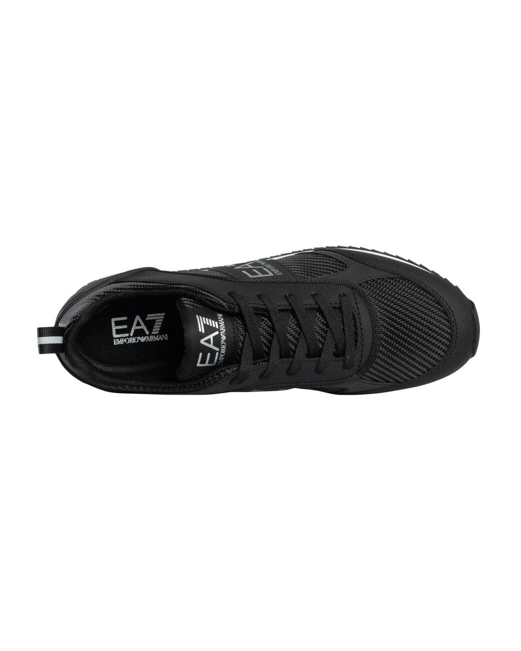 EA7 Black Mesh Logo Trainers for men