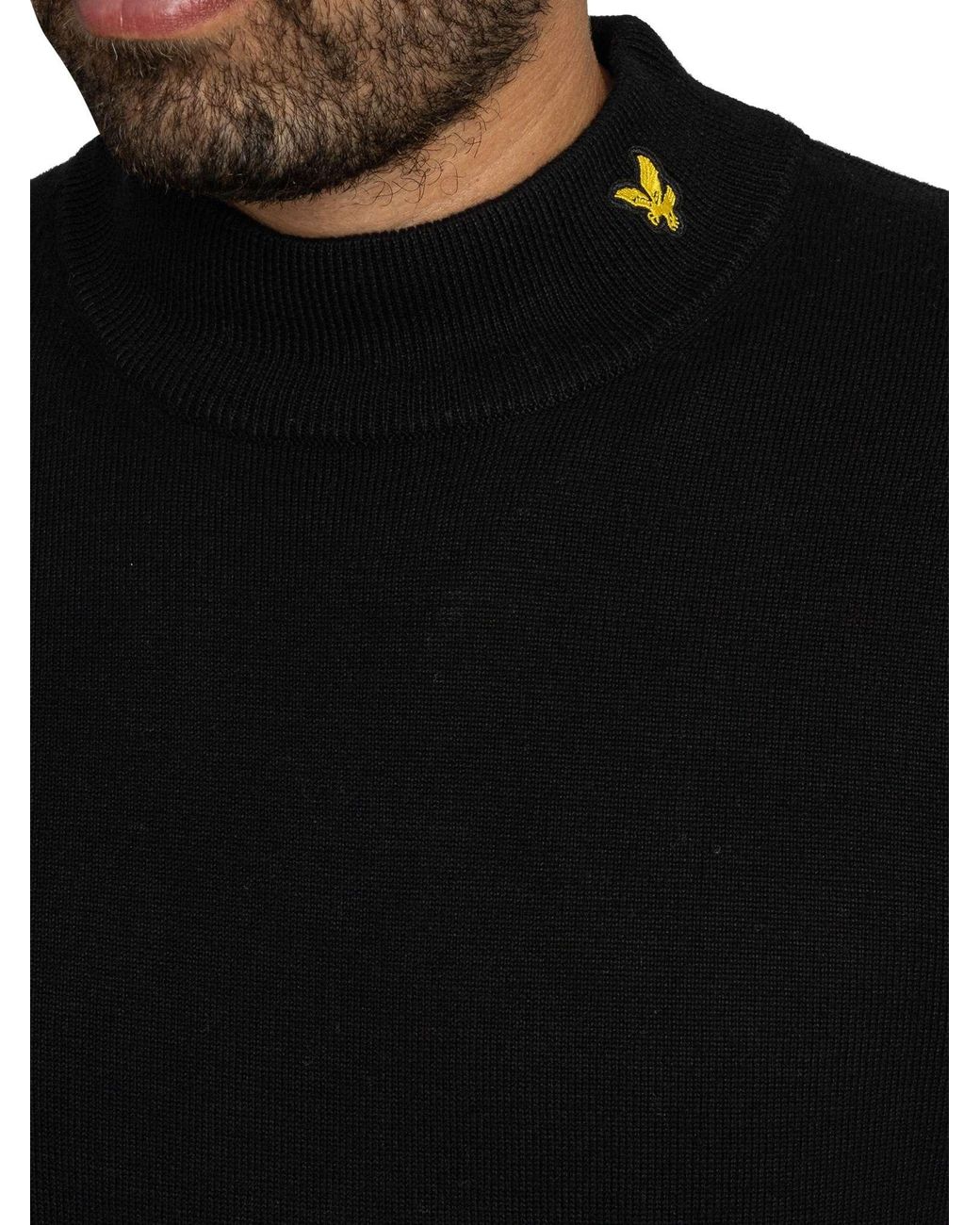 Lyle & Scott Black Knitted Turtle Neck Knit for men
