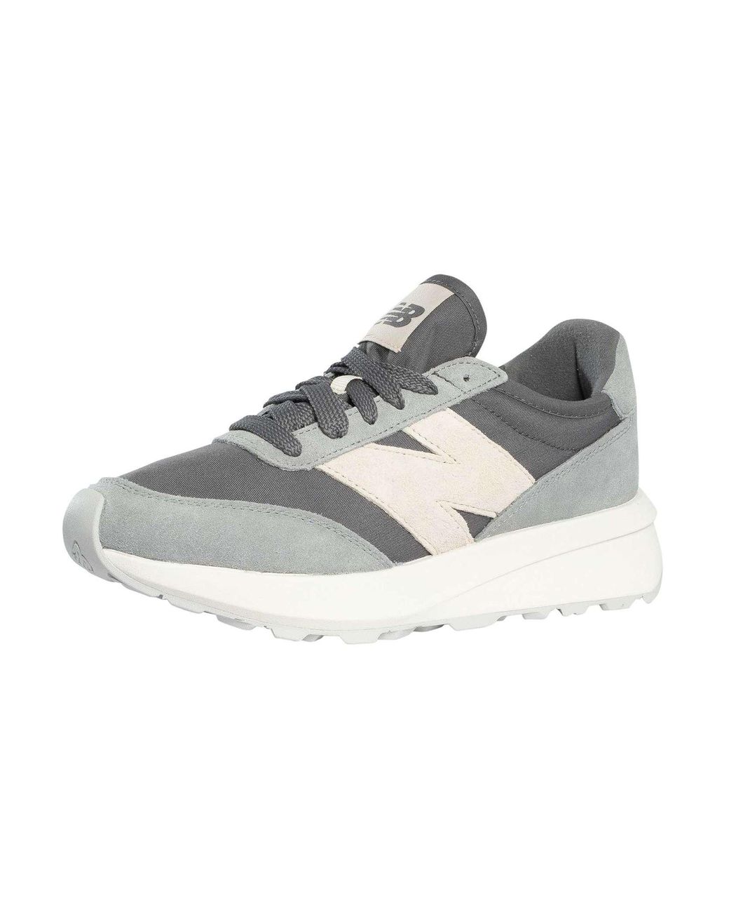 New Balance White 370 Suede Trainers for men