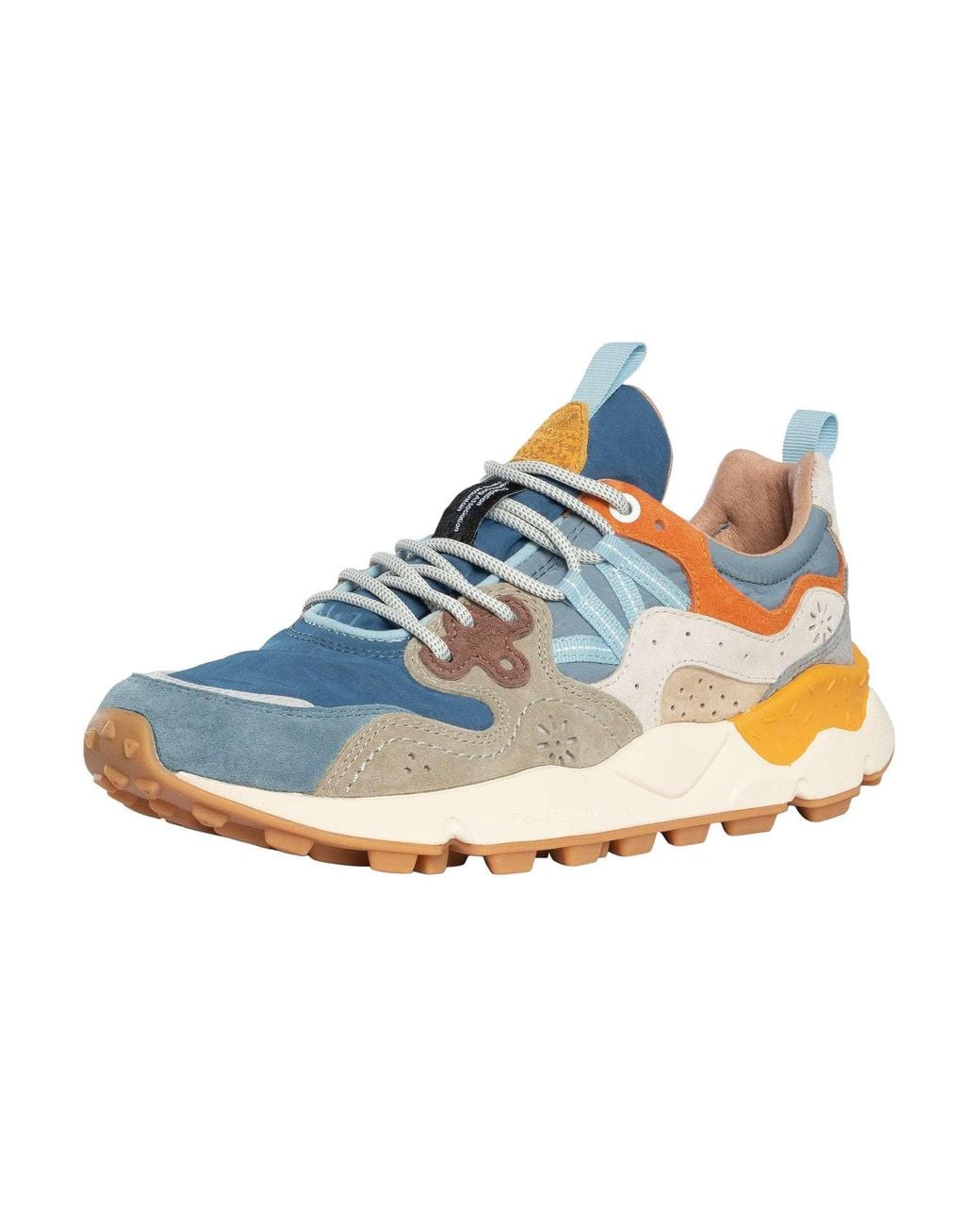 Flower Mountain Blue Yamano Suede Trainers for men