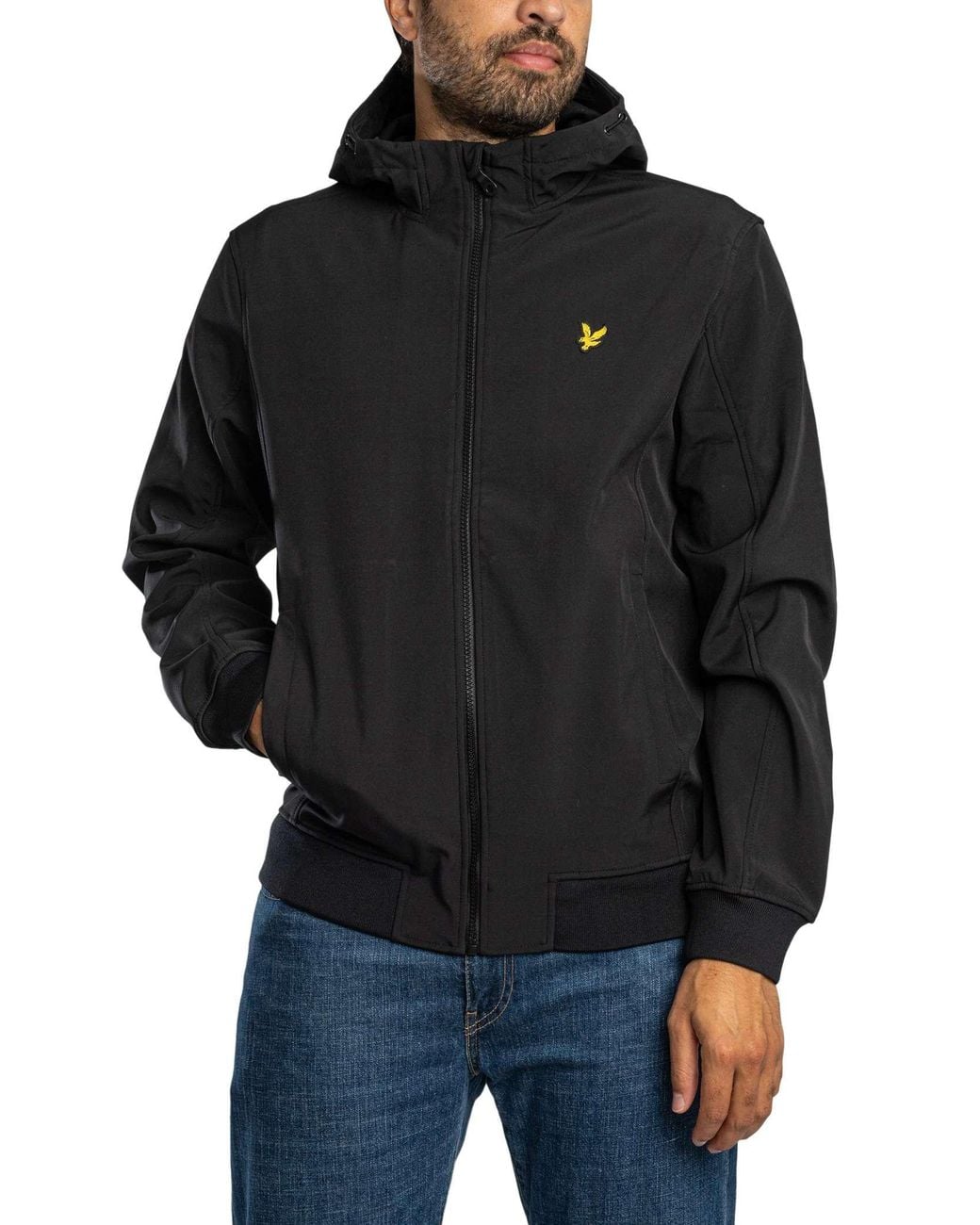 Lyle & Scott Black Mesh Back Softshell Jacket for men