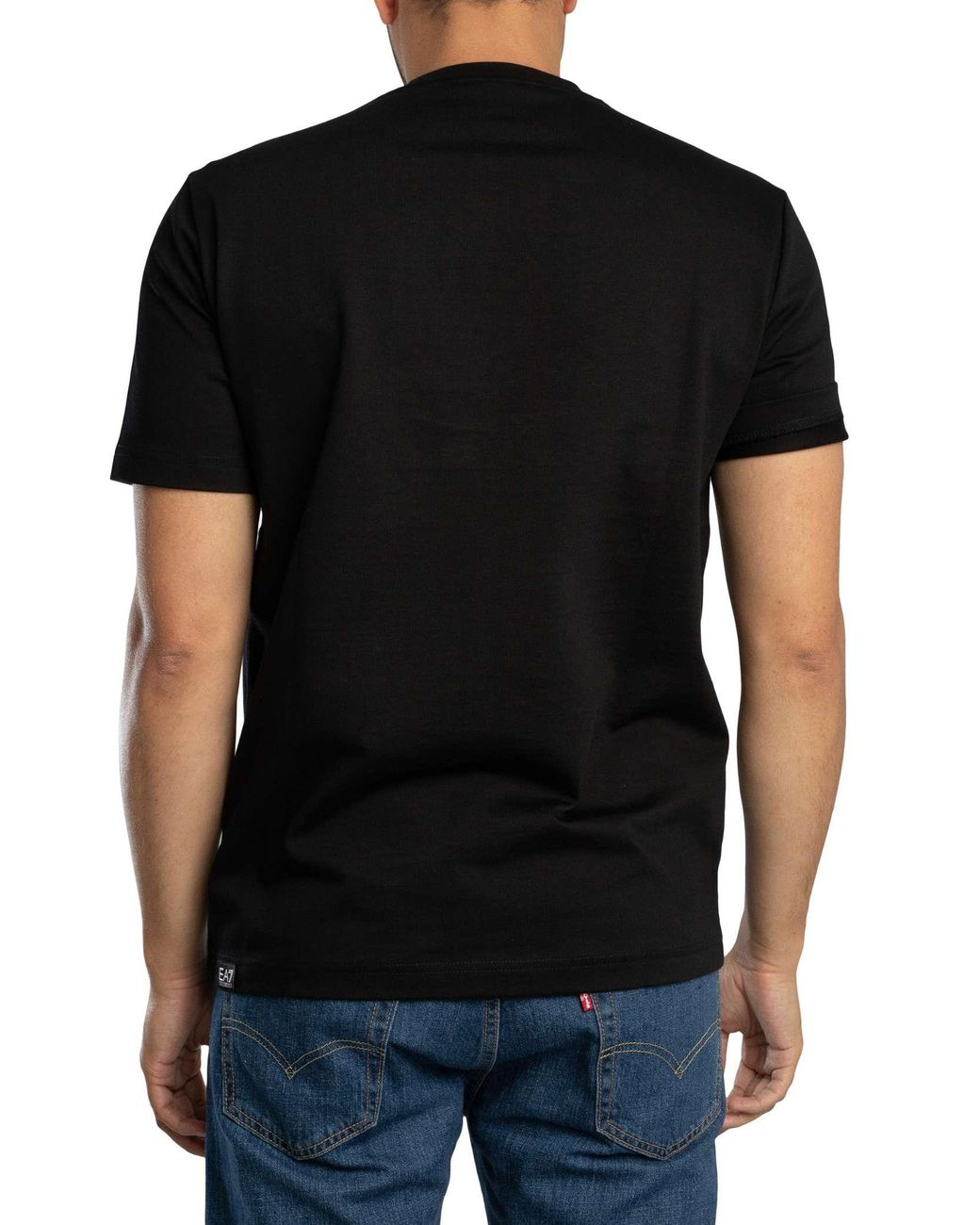 EA7 Black Regular Fit Mega Graphic T-Shirt for men