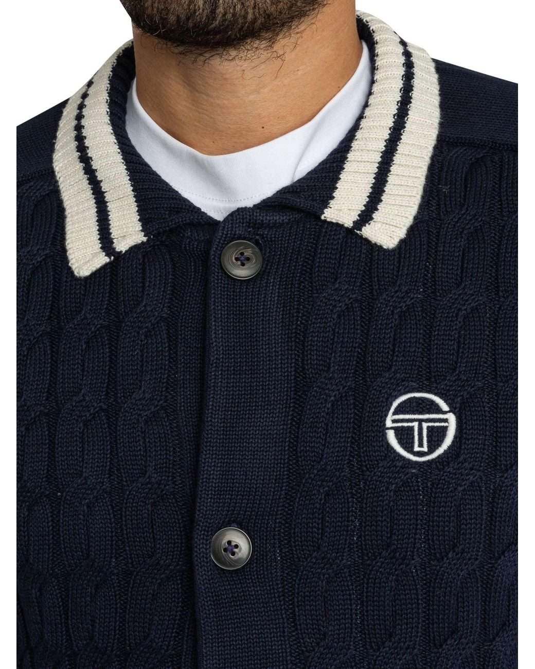 Sergio Tacchini Blue Brutta Knitted Cardigan for men