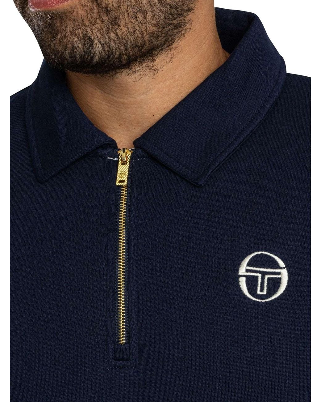 Sergio Tacchini Blue Court 1/4 Zip Polo Sweatshirt for men