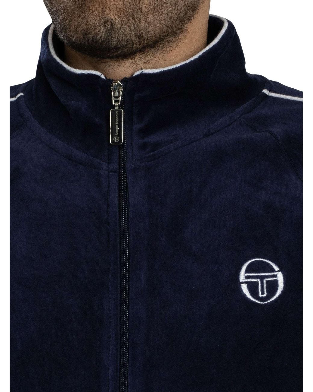 Sergio Tacchini Blue Tasso Velour Track Jacket for men