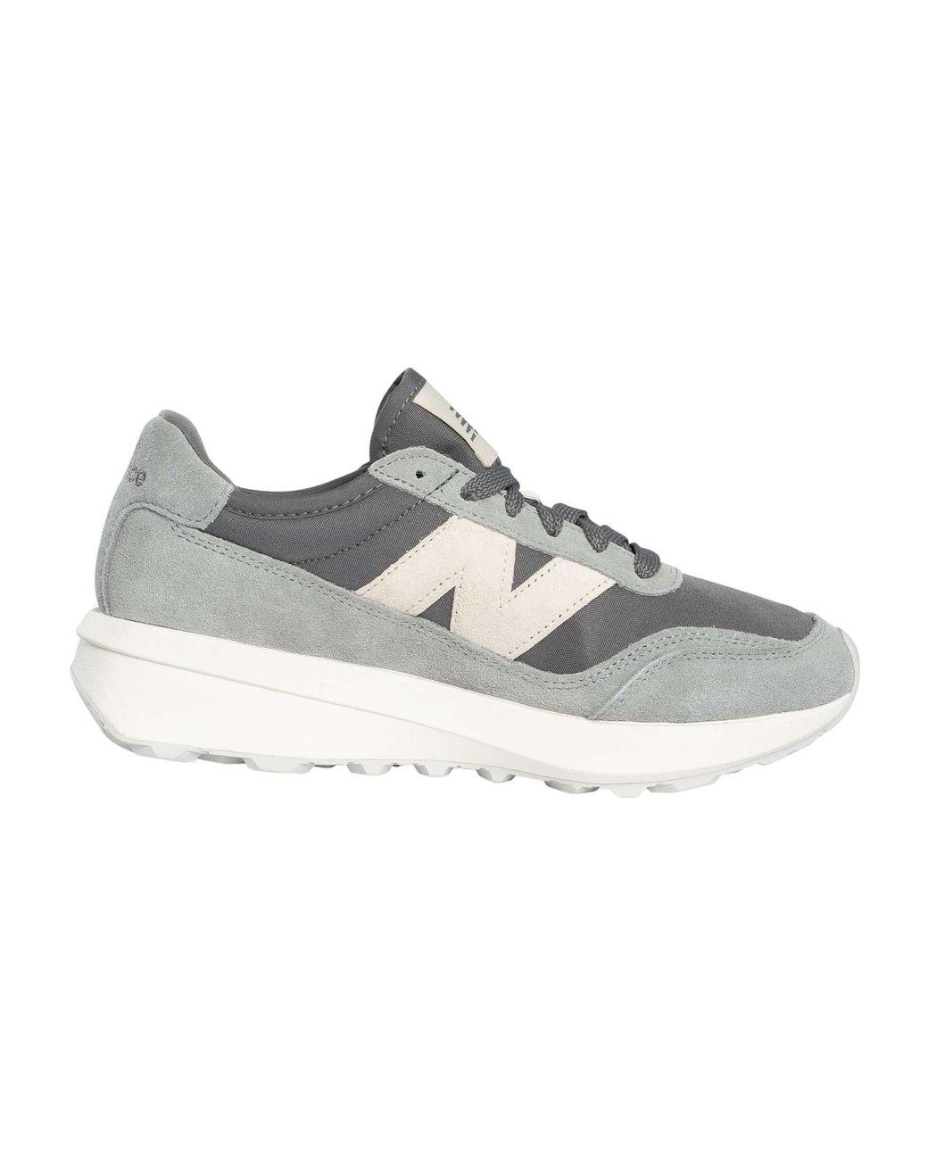 New Balance White 370 Suede Trainers for men