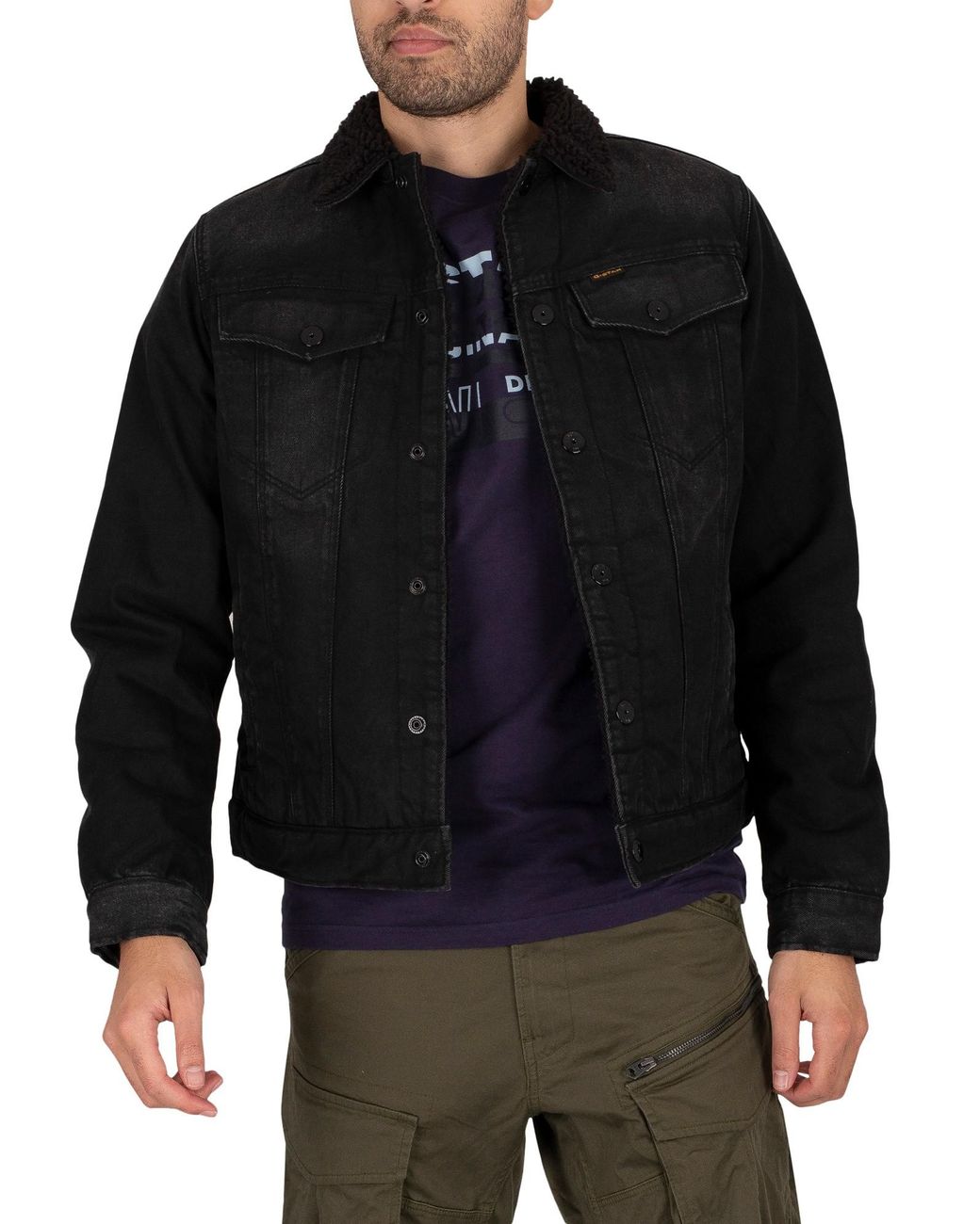 G-Star RAW 3301 Slim Sherpa Jacket in Black for Men | Lyst Canada