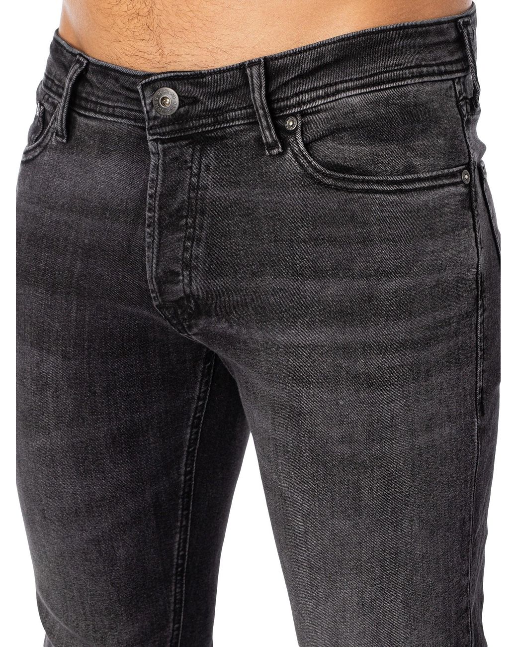 Jack & Jones Black Glenn Original 817 Slim Jeans for men