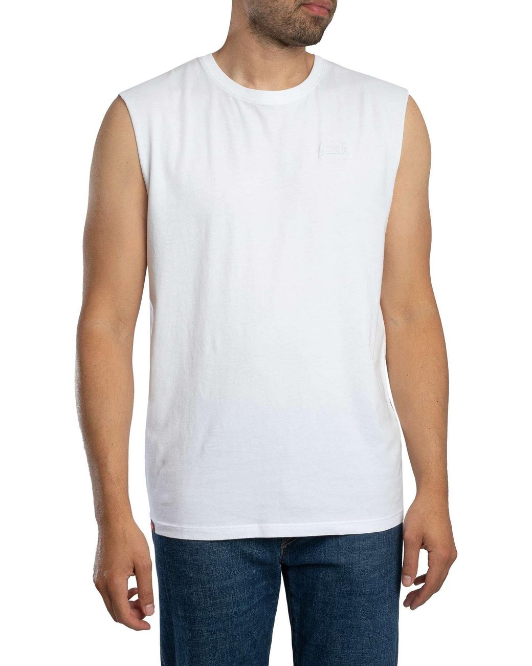 Superdry White Essential Logo Tank Top for men