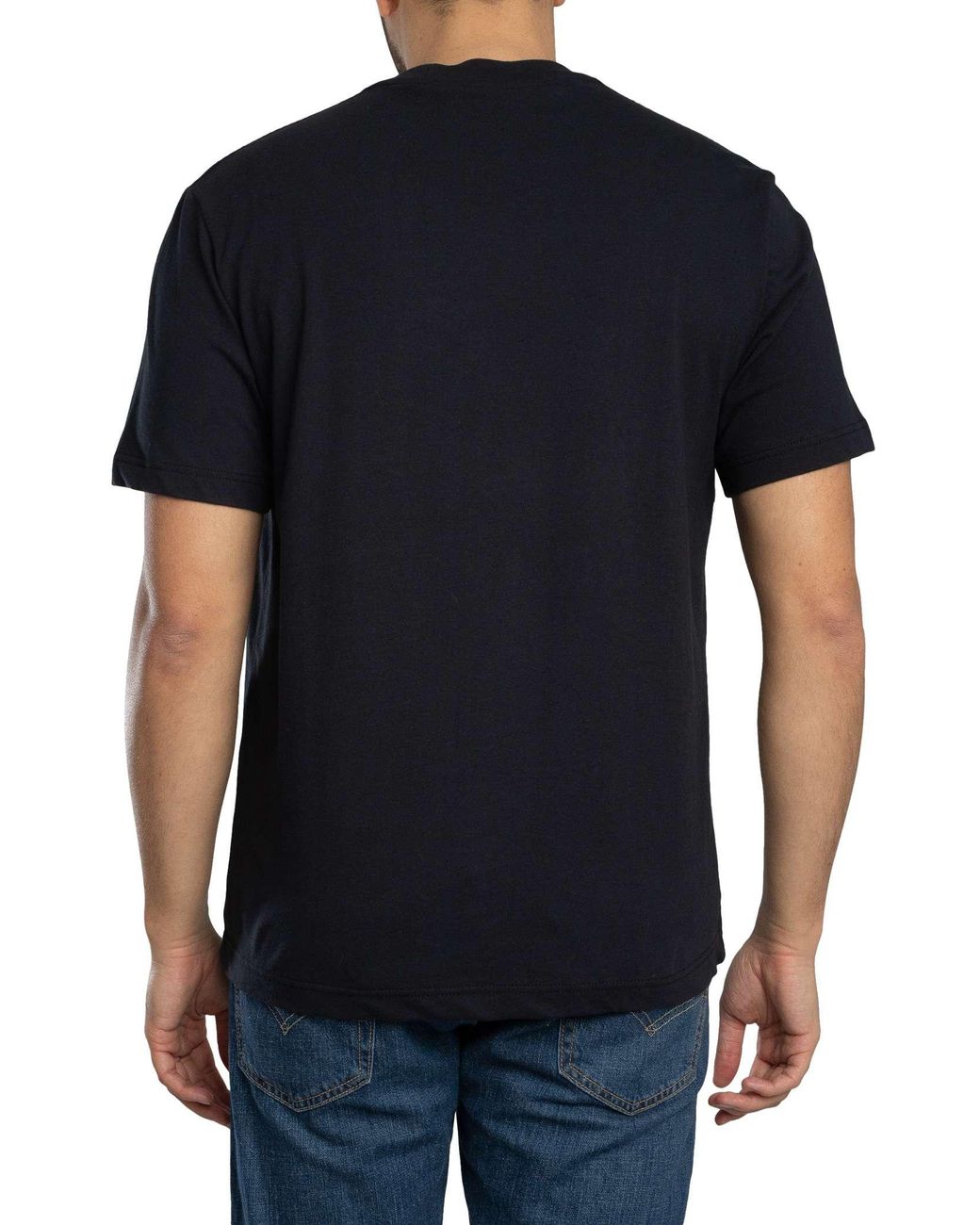 Lacoste Black Colour Block Cotton T-Shirt for men