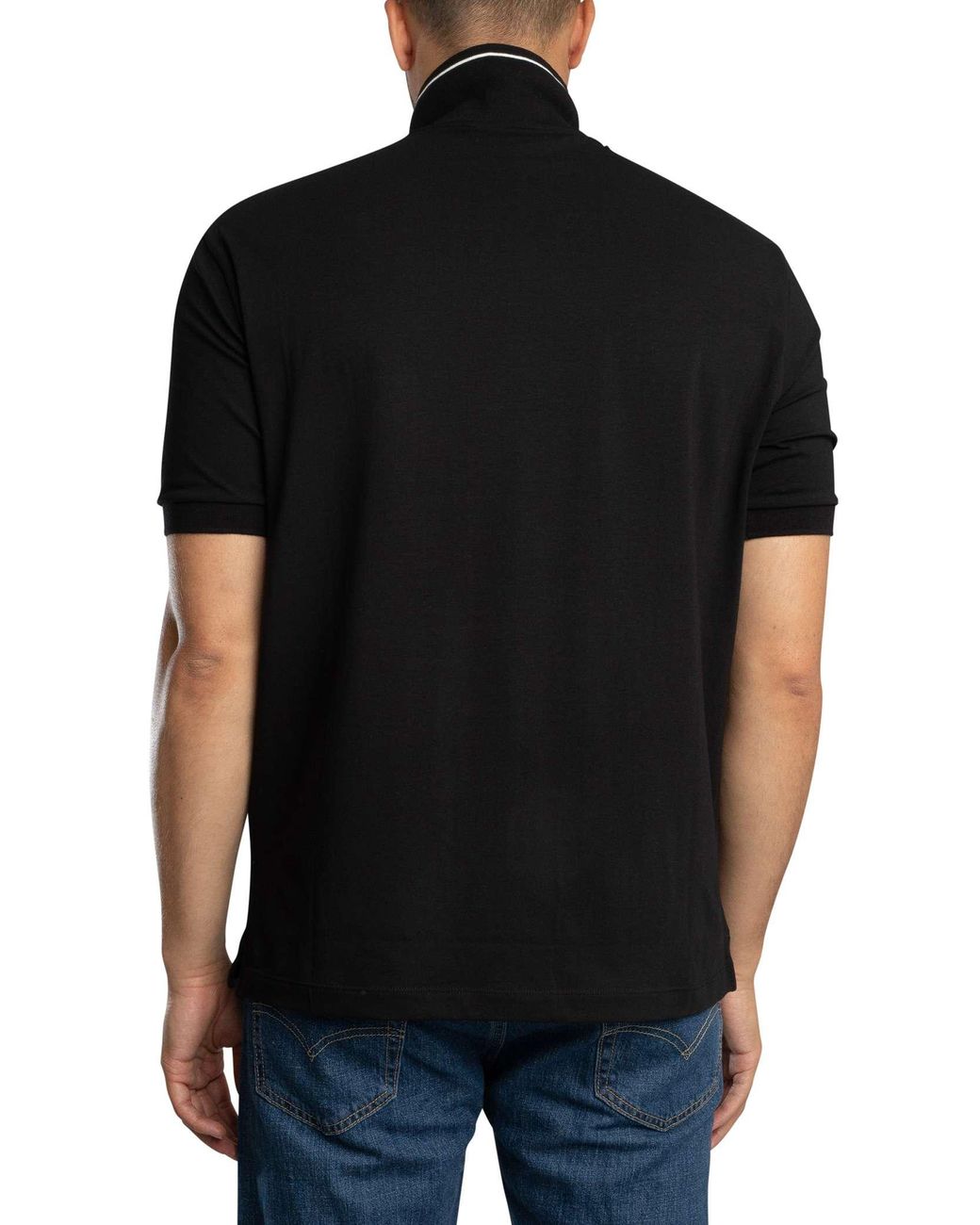 ARMANI EXCHANGE Black Trim Logo Polo Shirt for men