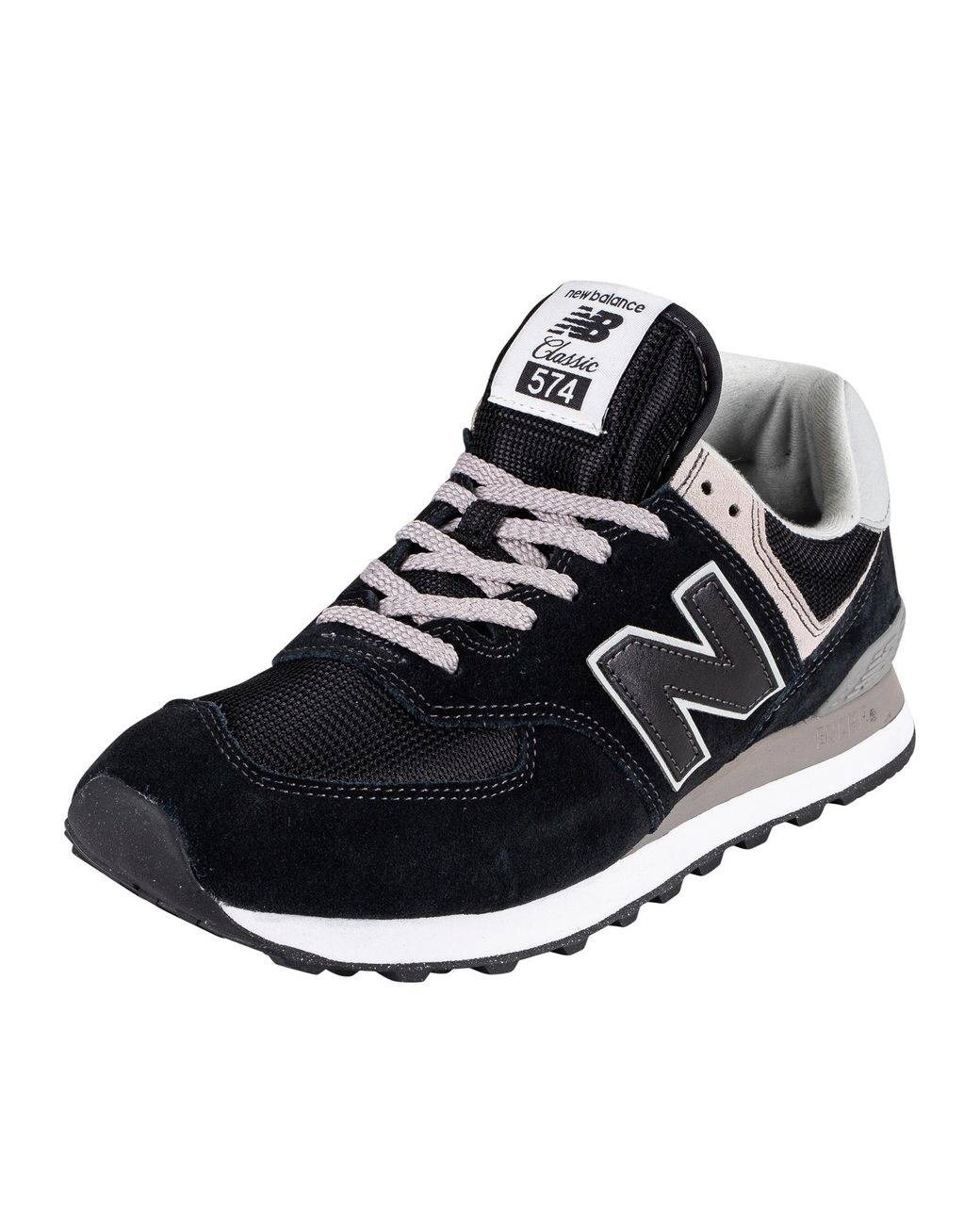 New Balance 574 Suede Trainers in Black for Men | Lyst Canada