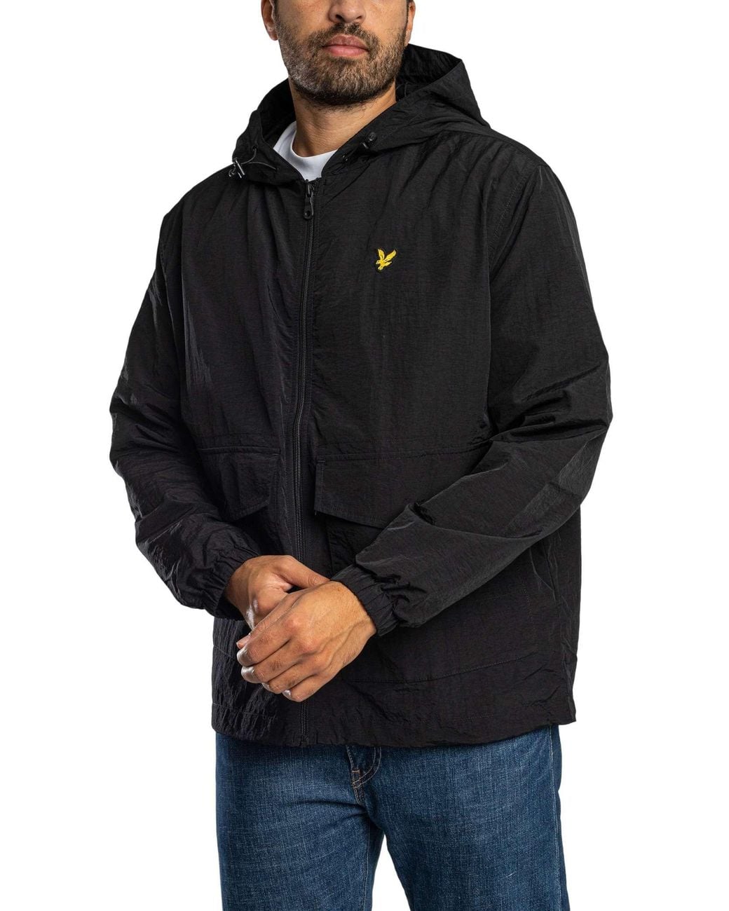 Lyle & Scott Black Hooded Utility Jacket for men