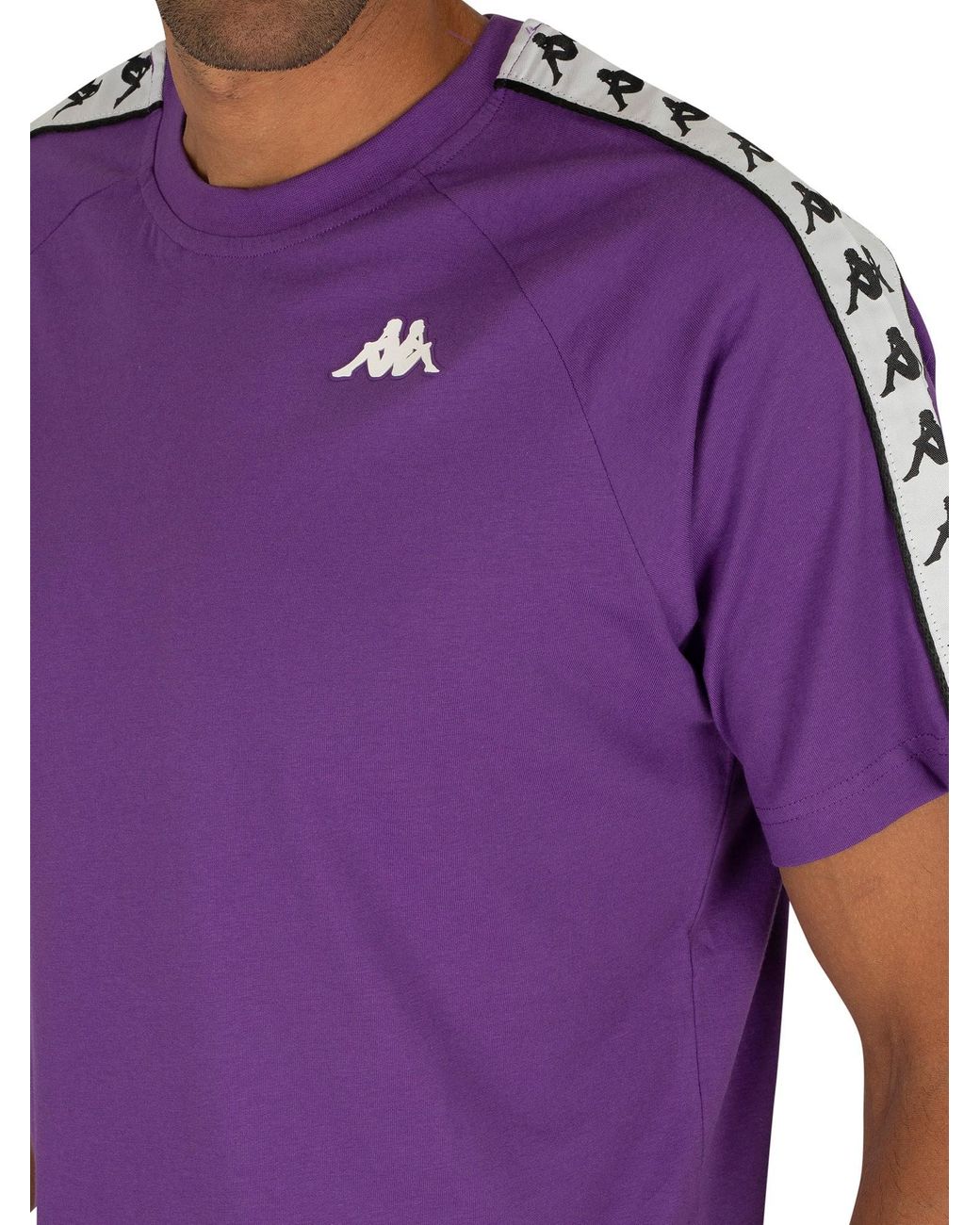 Kappa 222 Banda Coen T-shirt in Violet/White/Black (Purple) for Men | Lyst