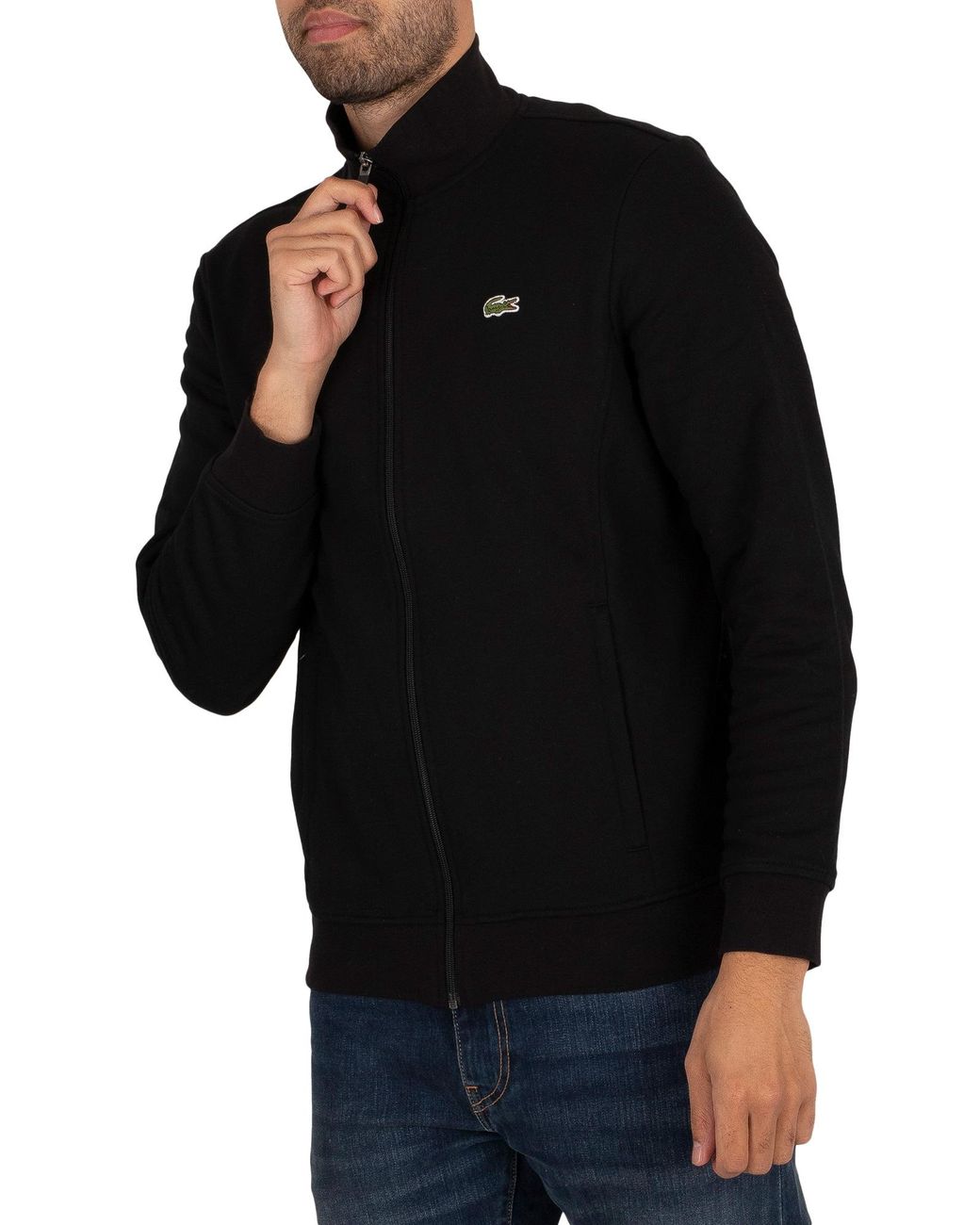 Lacoste Logo Track Jacket in Black for Men | Lyst